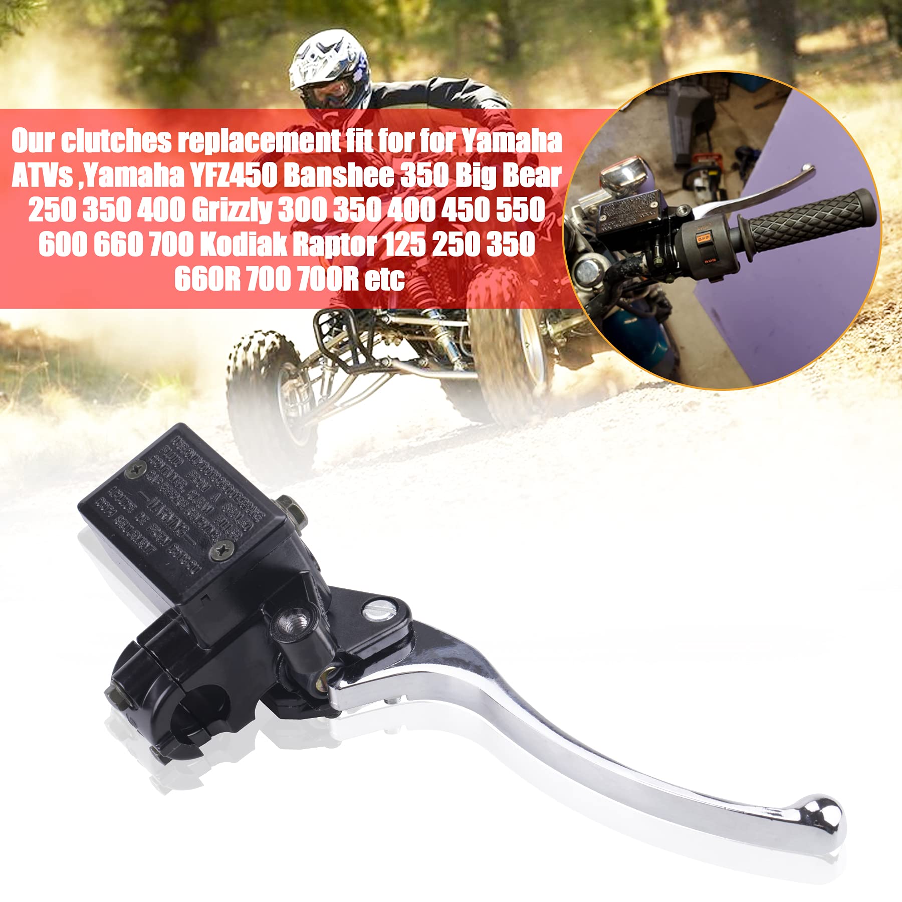 Mwmnun Front Brake Master Cylinder Compatible With Brake Master Cylinder For Yamaha Yfz450 Banshee 350 Big Bear 250 350 400 Grizzly 300 350 400 450 550 600 660 700 Kodiak Raptor 125 250 350 660R 700