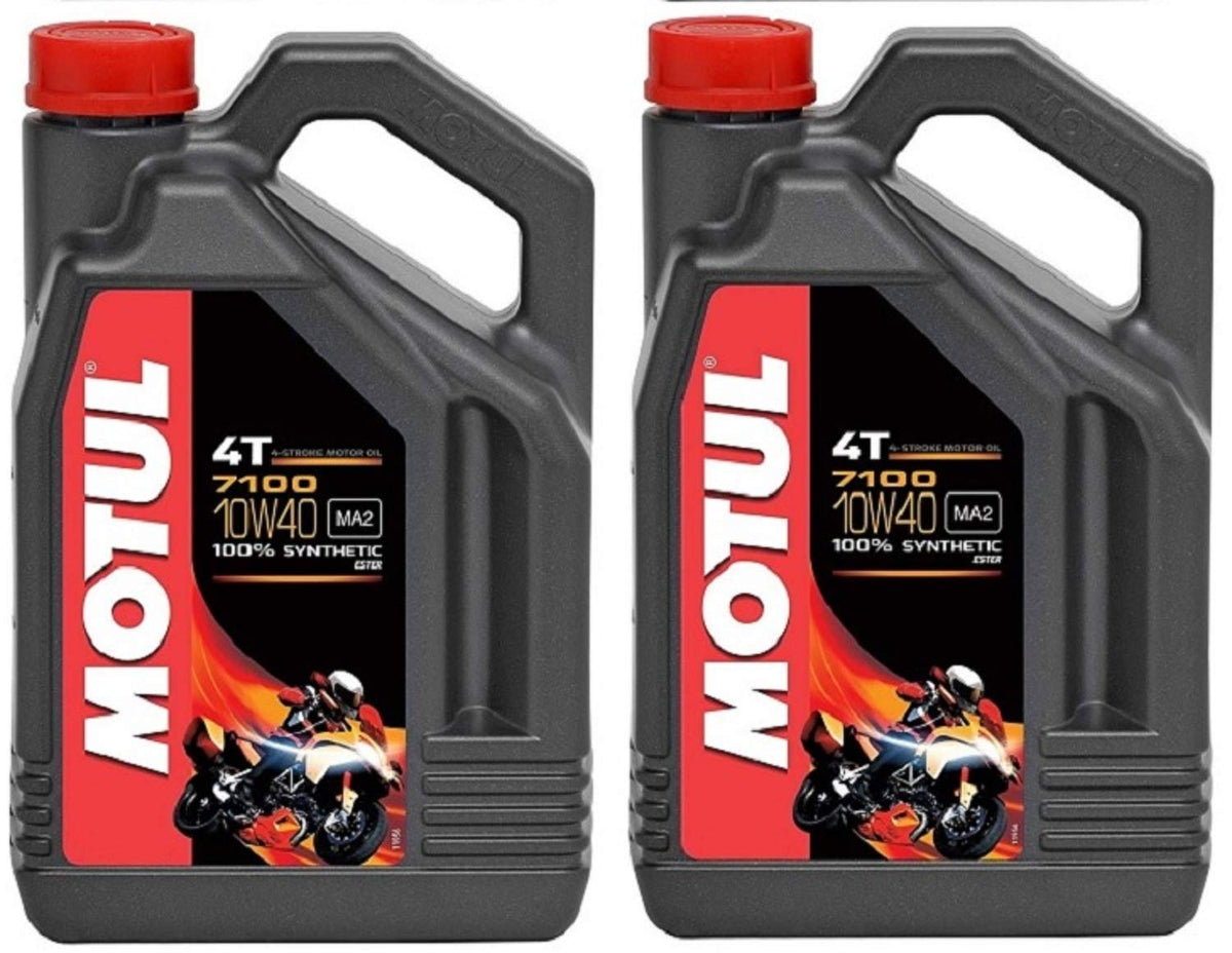 Motul 104092 Set of 2 7100 4T 10W-40 Motor Oil 1-Gallon Bottles