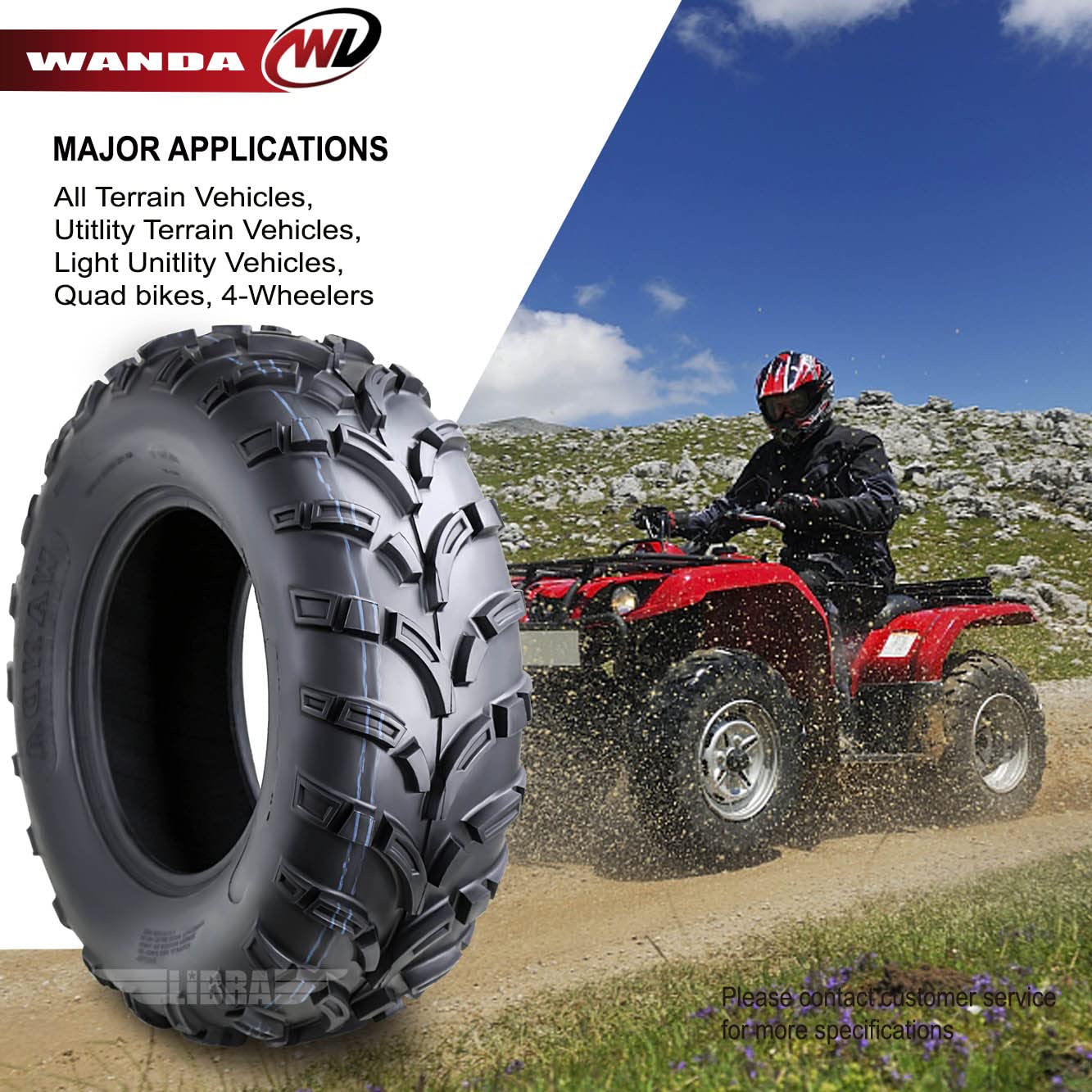 Wanda Set 4 Atv Tire At 24X8-12 24X8X12 /6Pr P373-10202