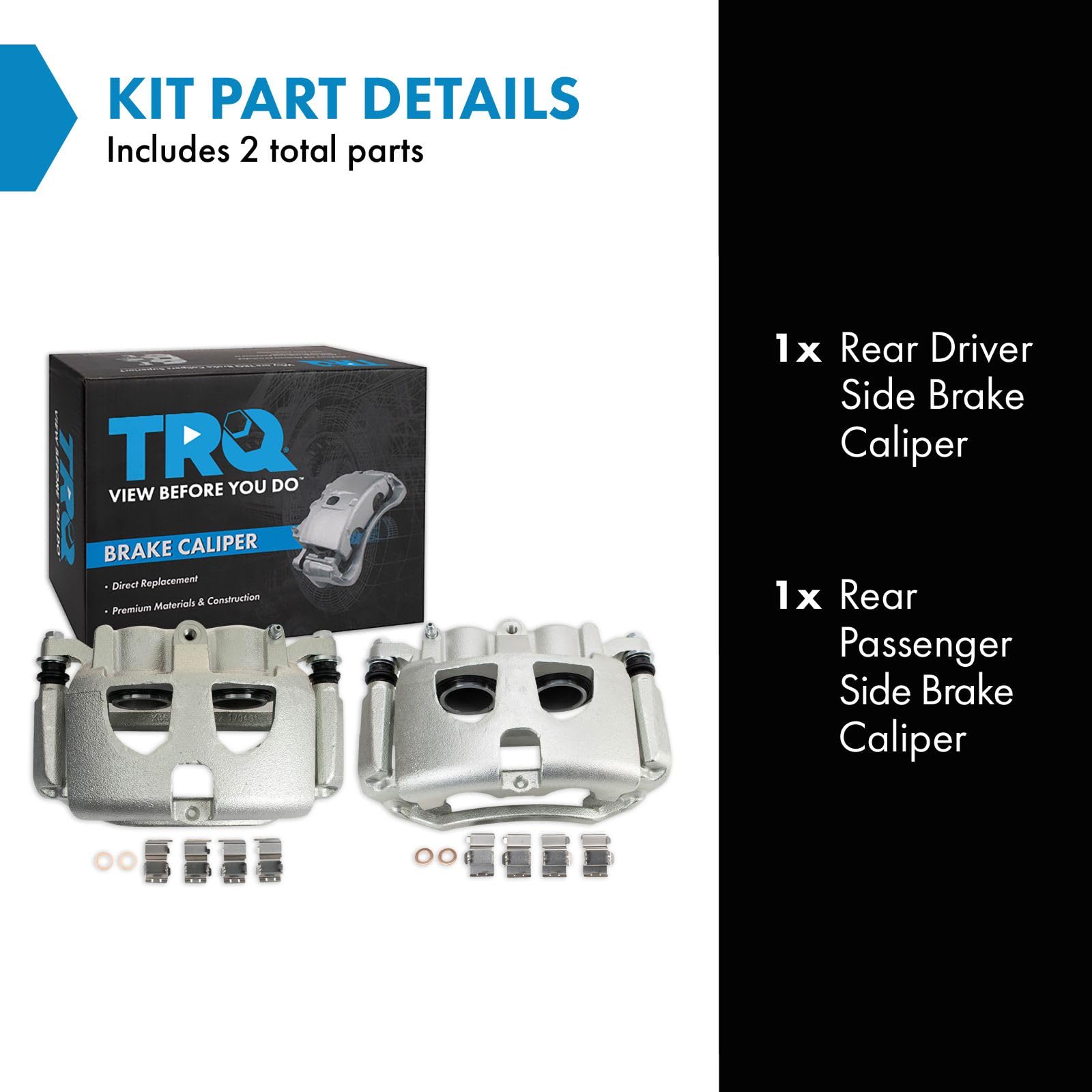 Trq Rear Brake Caliper Set Compatible With 2013-2021 Ford F-350 Super Duty 2013-2014 F-450 Super Duty