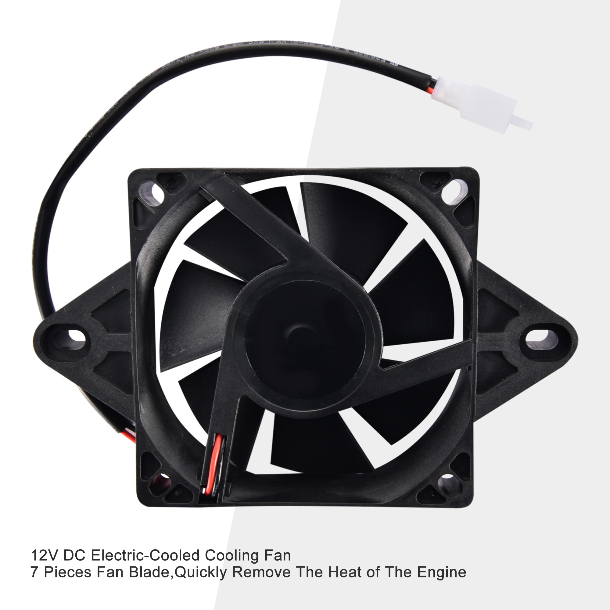 Goofit 12V Dc Square Radiator Cooling Fan Replacement For 200Cc 250Cc Water-Cooled Atv Dirt Bike Go Kart