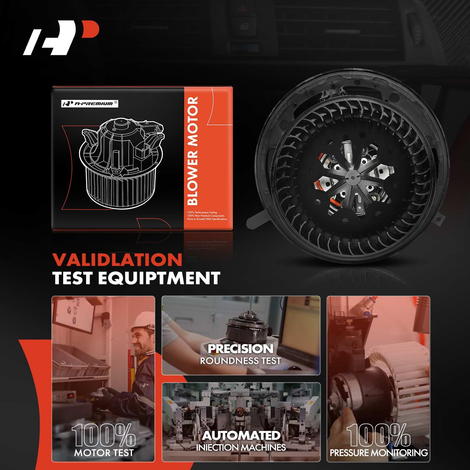 A-Premium Front HVAC Heater Blower Motor Assembly Compatible with BMW 128i 135i 325xi 328i 328i xDrive 328xi 330i 330xi 335d 335i 335i 335i xDrive 335is M3 X1 X3 Z4