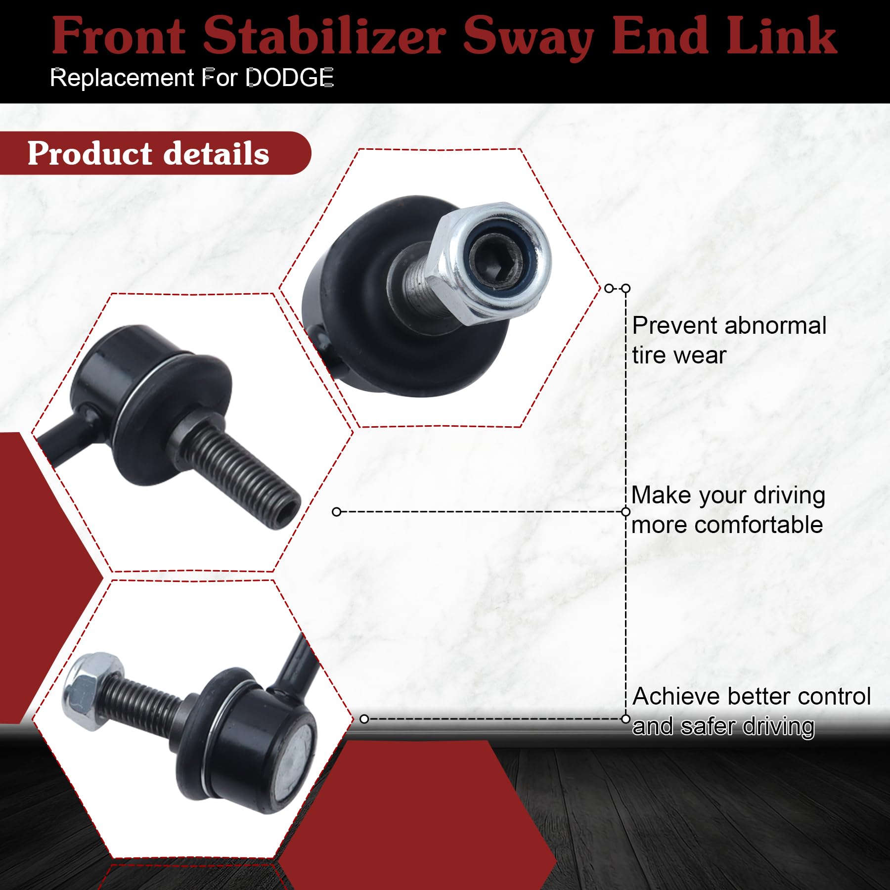 Stiueoav K750382 Sway Bar Link - Front Stabilizer End Link Compatible With 2009 2010 2011 2012 2013 2014 2015 2016 2017 2018 201
