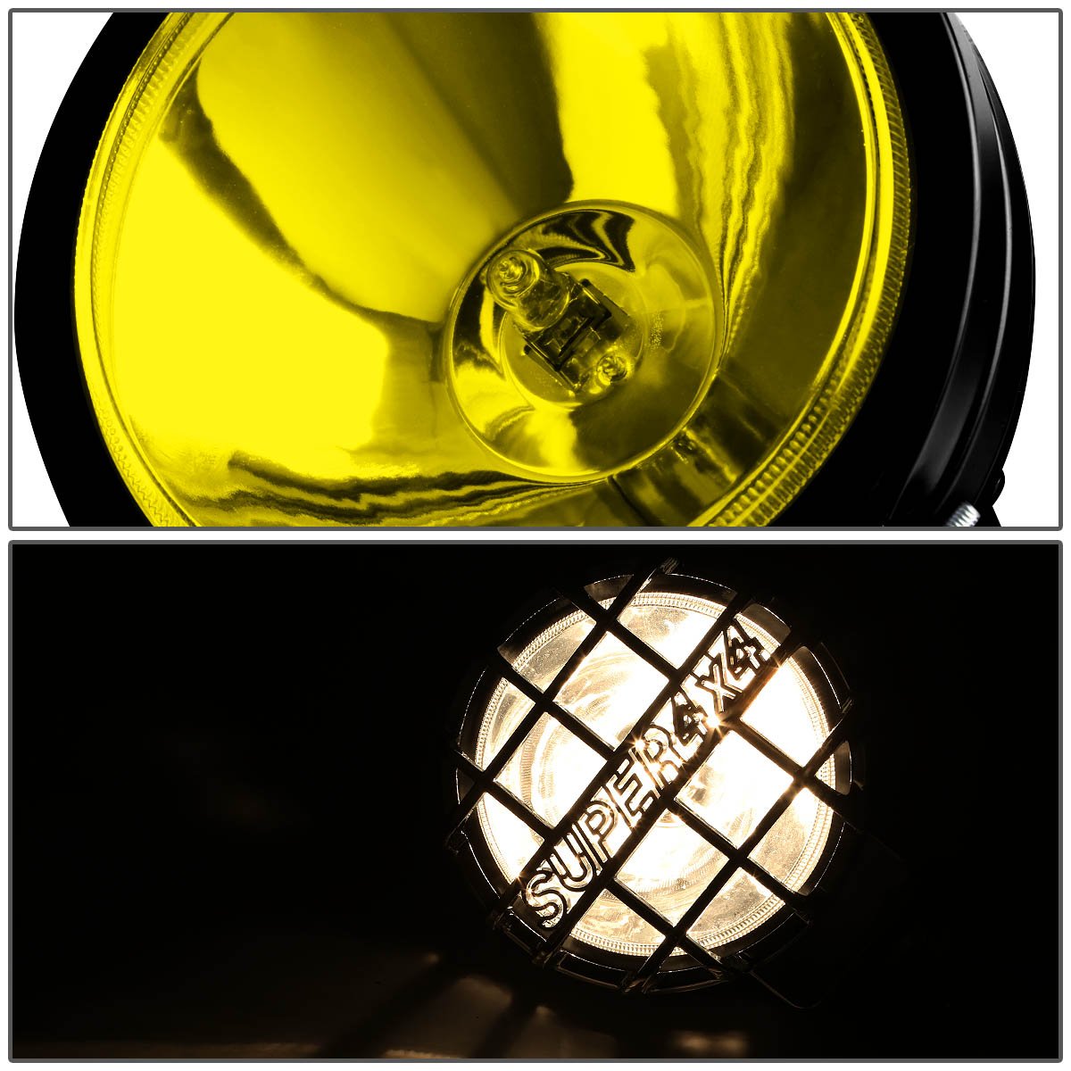 DNA MOTORING FL-6-U+SW-AM-CH 6'' Round Fog Lights w/Switch