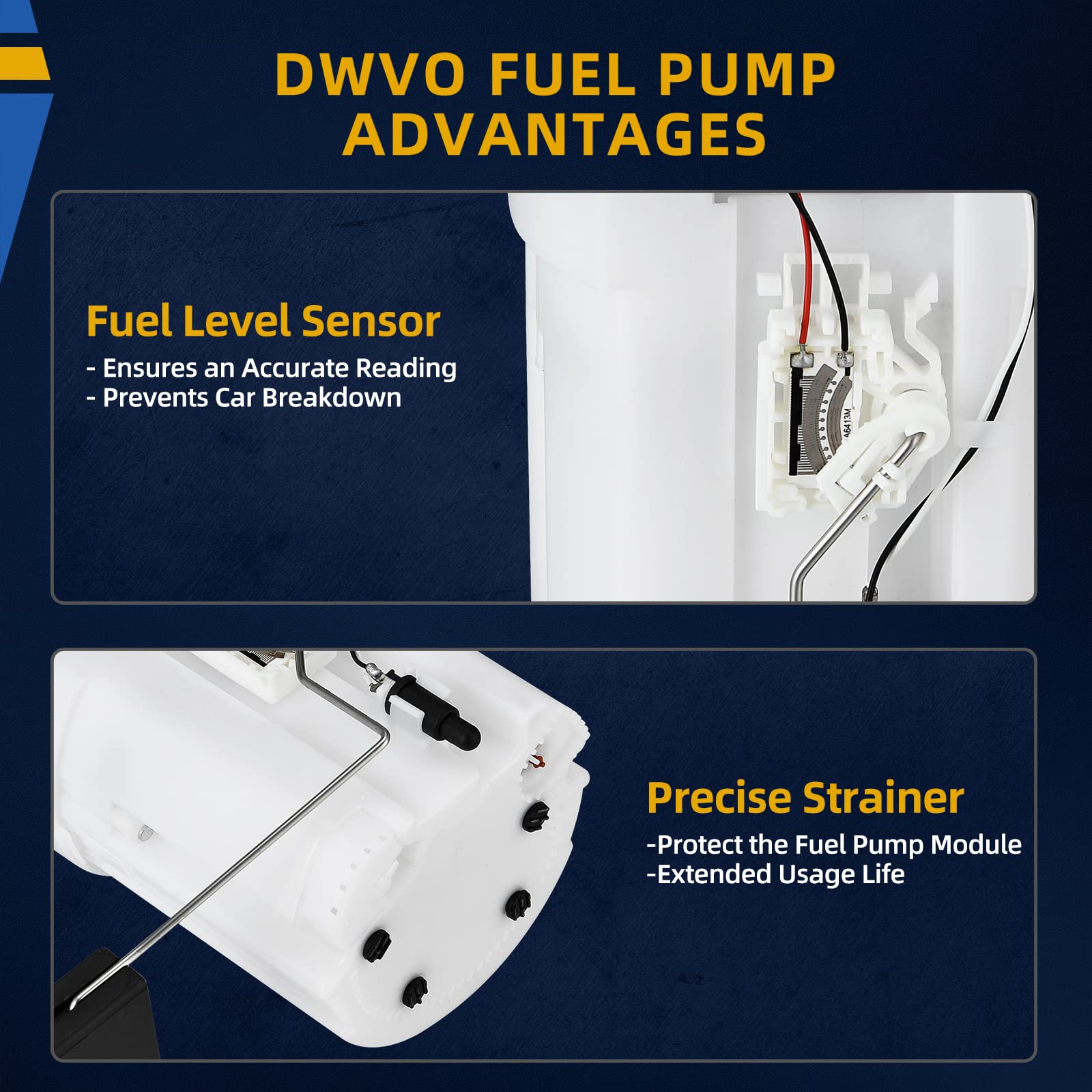 Dwvo Fuel Pump Compatible With Altima 2007 2008 2009 2010 2011 2012 2013 2.5L 3.5L, Maxima 2009-2014 3.5L