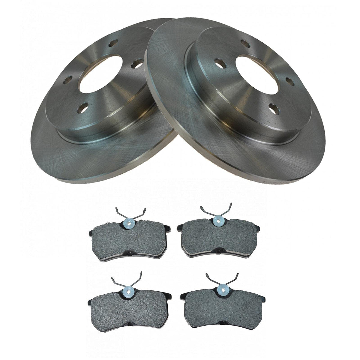 Trq Rear Brake Pad & Rotor Kit Brake Pads Brake Rotor Semi-Metallic Compatible With 2001-2007 Ford Focus