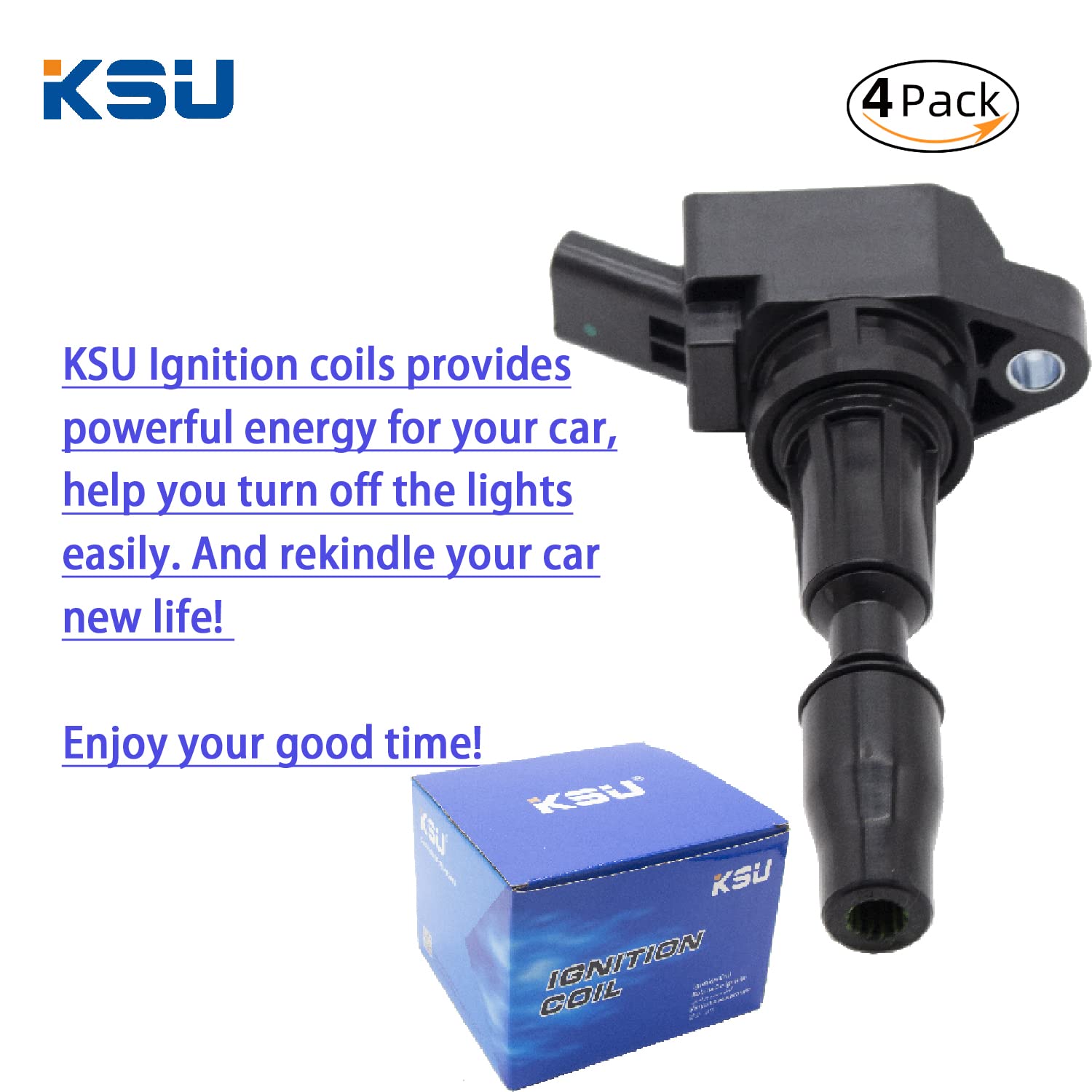 KSU Coil packcompatible with Hyundai Sonata 2.0L L4 Turbocharged 2015 2016 2017 2018 2019
