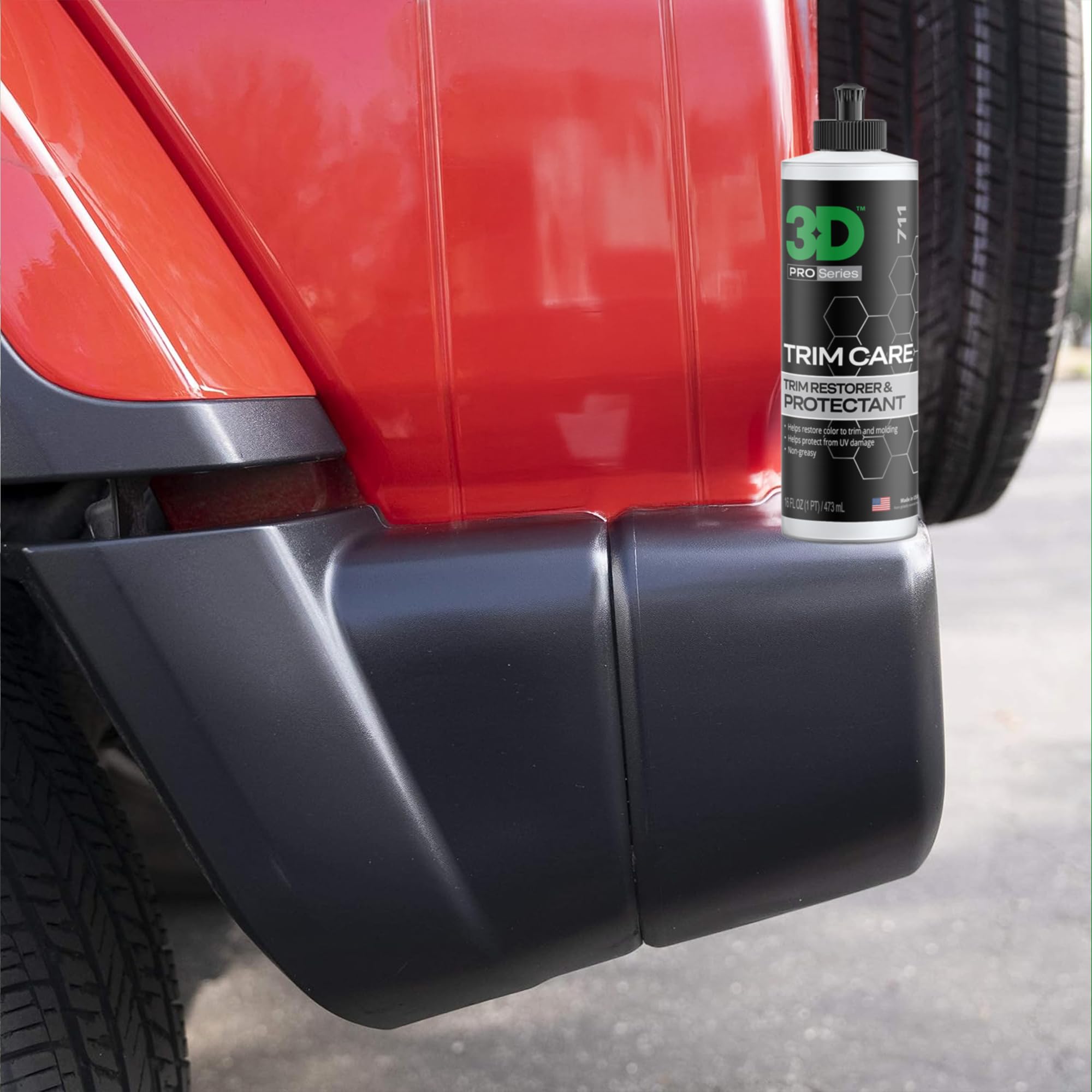 3D Trim Care Restorer - 16oz Black Rubber Surface Renewing Shine & Protection