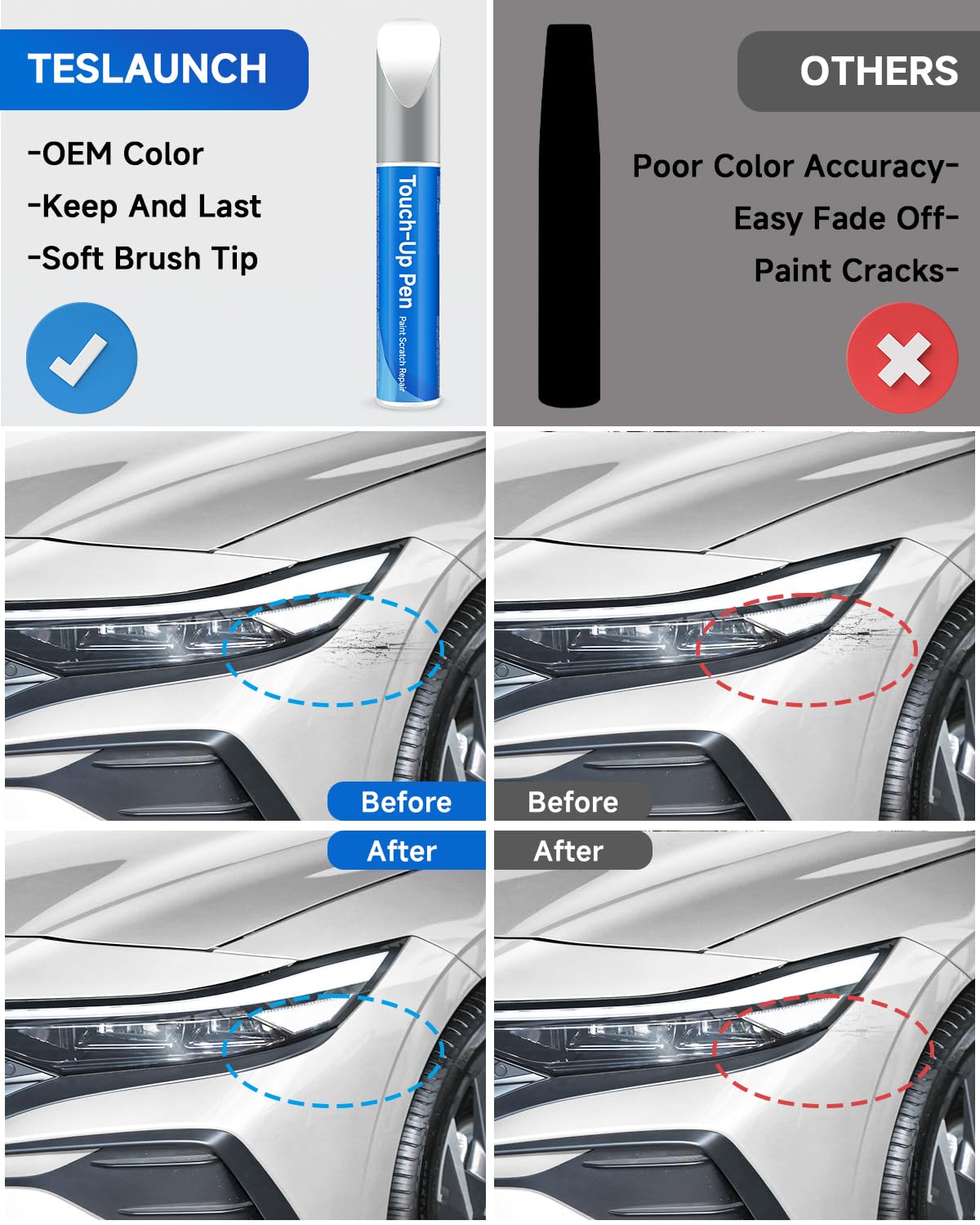 W8 WW8 Quartz White Pearl Tricoat Touch Up Paint Compatible with Hyundai Exact Match Touch Up Paint Car Scratch Repair