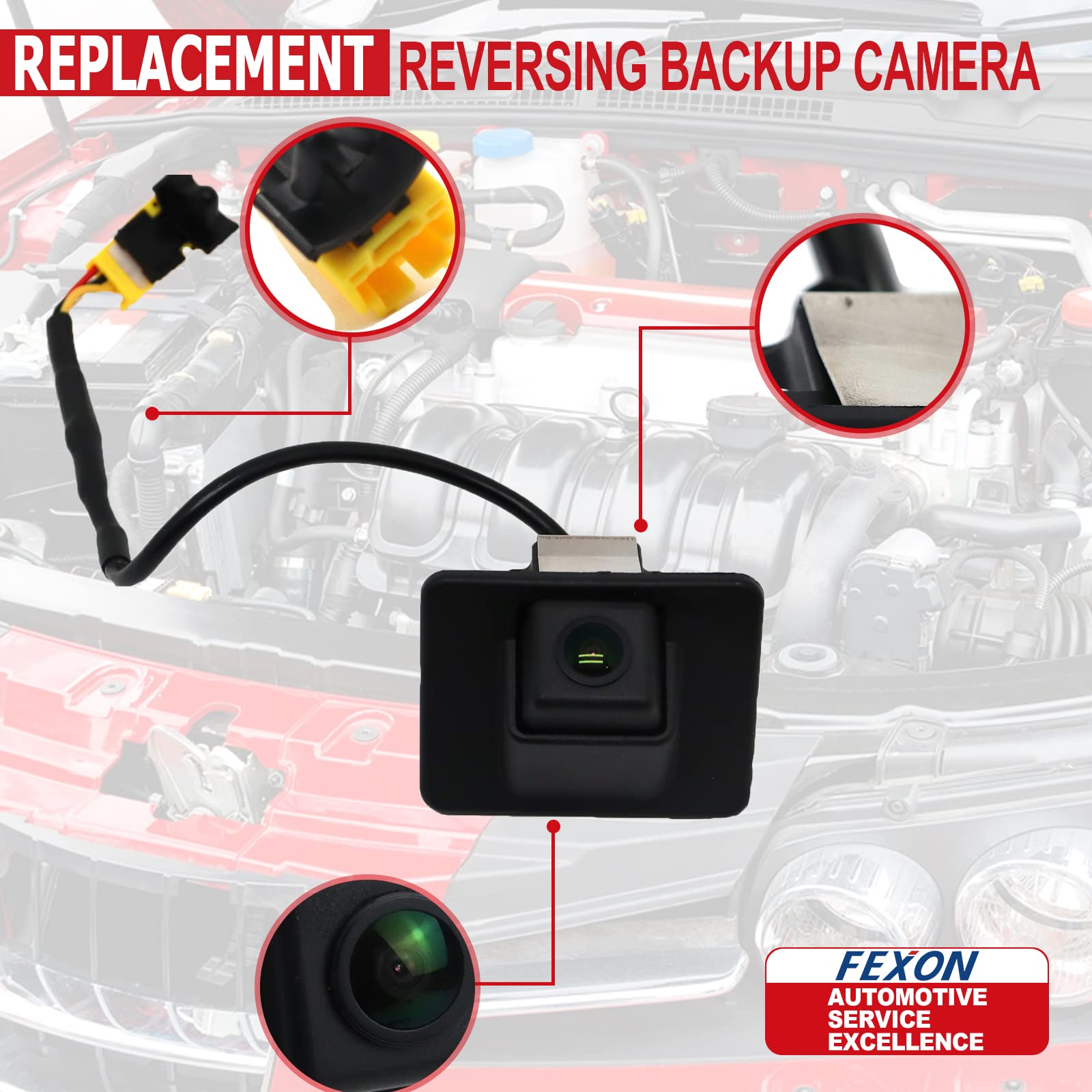 Fexon Rear Backup Reverse Camera Rear View Parking Camera Compatible With 2011 2012 2013 Kia Optima Hybrid 2.0L 2.4L Replaces# 9