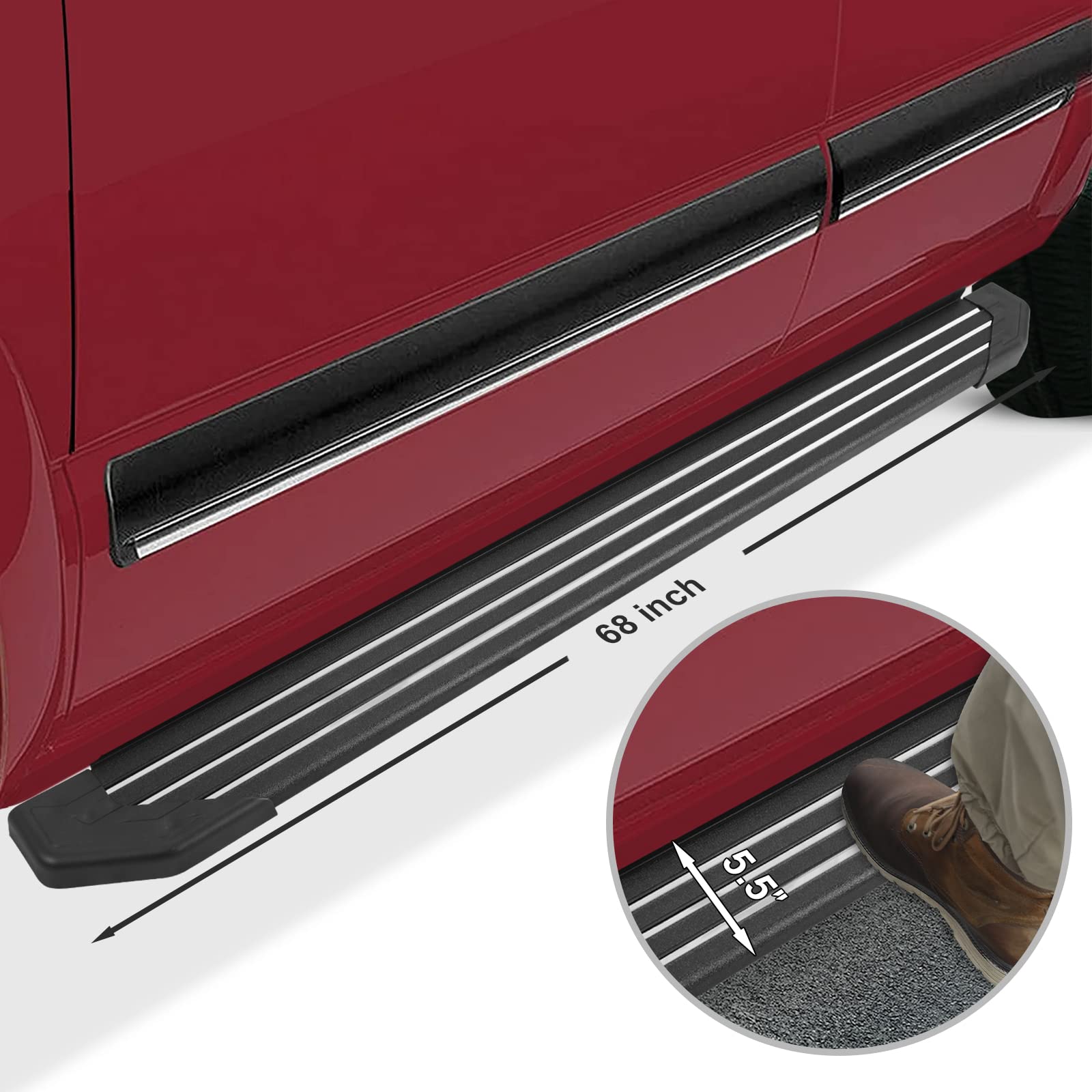 Othowe 5.5Inch Aluminum Side Steps Running Boards Compatible With 2011-2021 Jeep Grand Cherokee. Step Bars Rock Sliders.