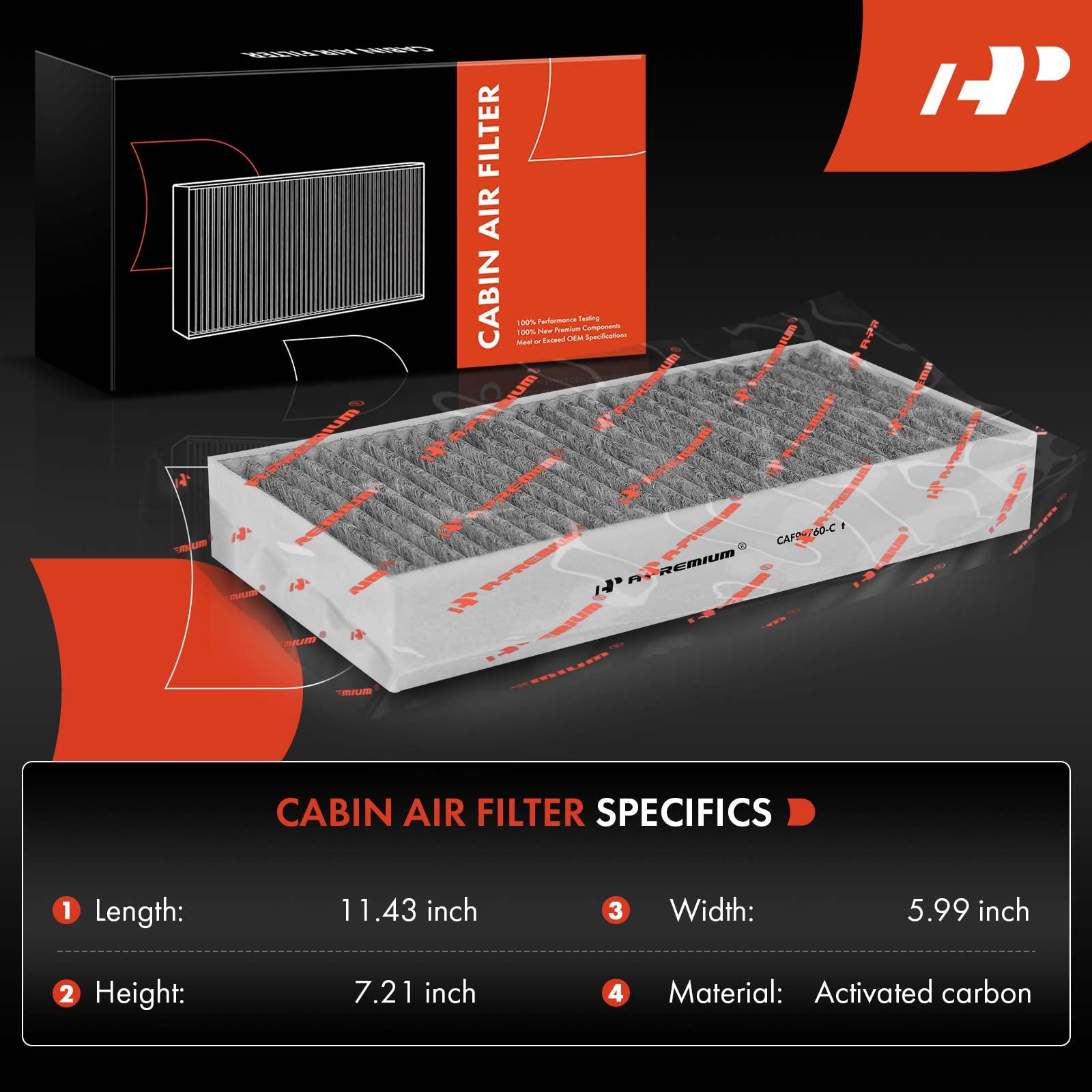 A-Premium 2-Pc Cabin Air Filter With Activated Carbon Compatible With Bmw X1 2016-2022, X2 2018-2022, I3 2014-2021, I3S 2018-202