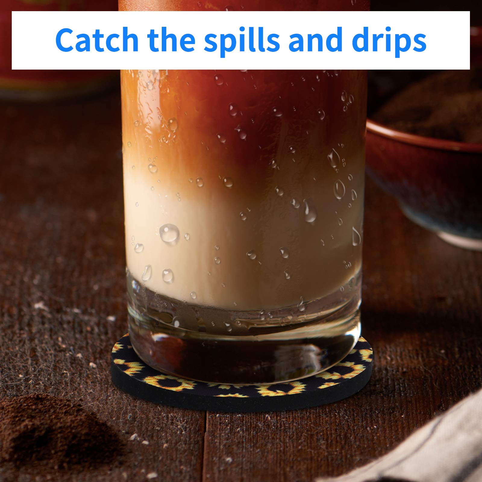 Tifanso Car Cup Holder Coaster, 2 Pack Car Coasters For Cup Holders, Cup Drink Holder Coasters For Car, Cute Car Accessories For Women And Girl (Sunflower)