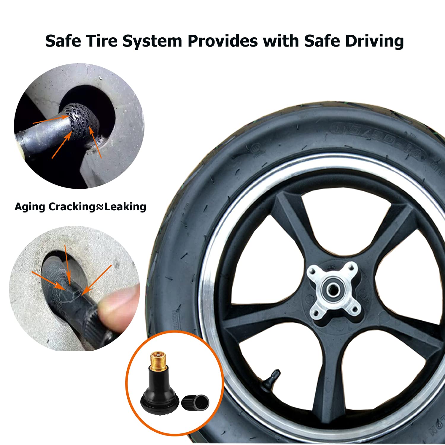 Dr.Roc Tire Valve Stem Puller Tools Set -1 X Valve Stem Installer, 10 X Brass And Ozone Resistant Epdm Snap-In Tire Valve Stem W