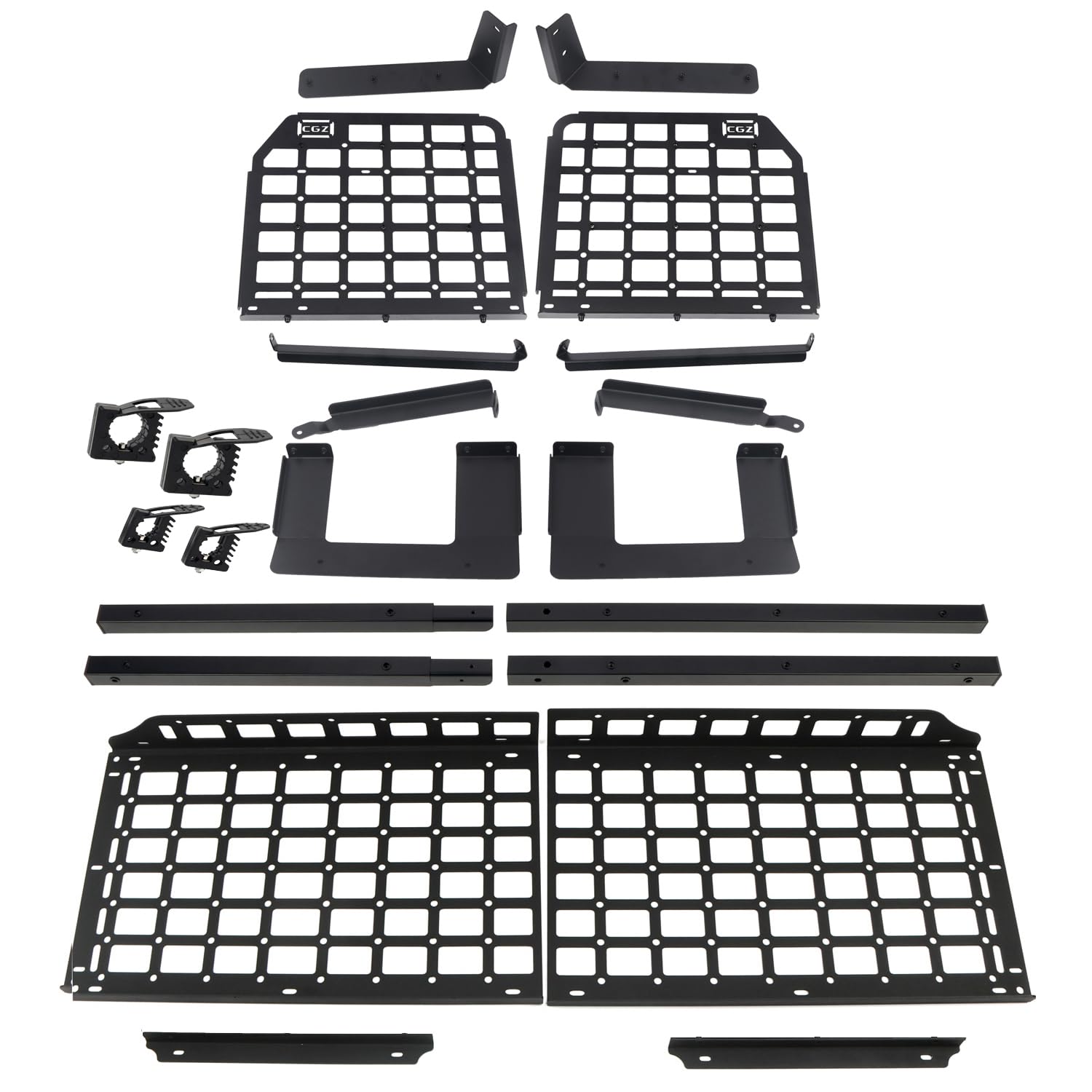 High Flying For Jeep Wrangler (Jl) 4Dr 18-24 Modular Storage Panel System Trunk Shelf Interior Luggage Storage Carrier Trunk Organizer, Not Fit Soft Top (Side Panles+Trunk Shelf)