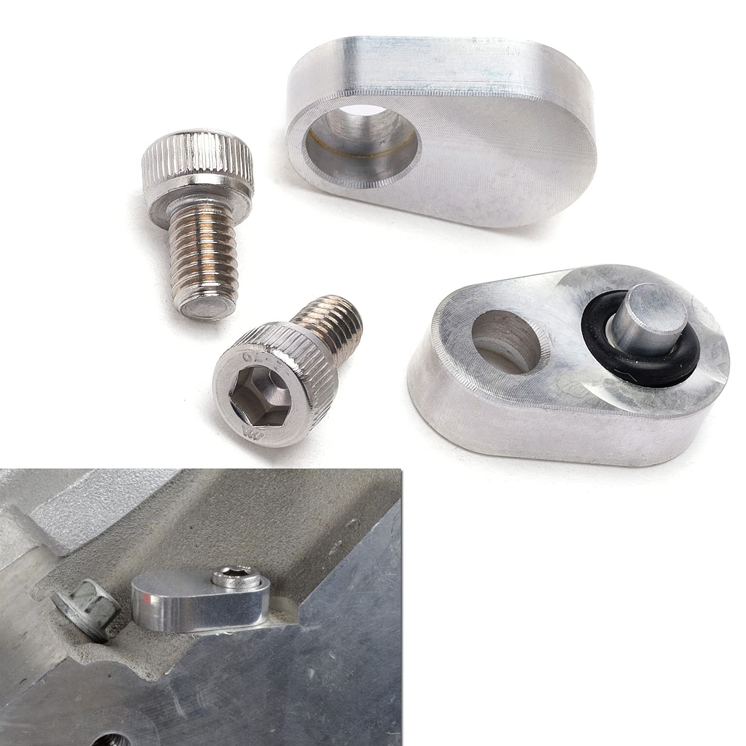 Rjsphh Ls Steam Vent Coolant Crossover Ls Throttle Body Bypass Cylinder Head Coolant System Air Blead Plug Plates Billet Compati