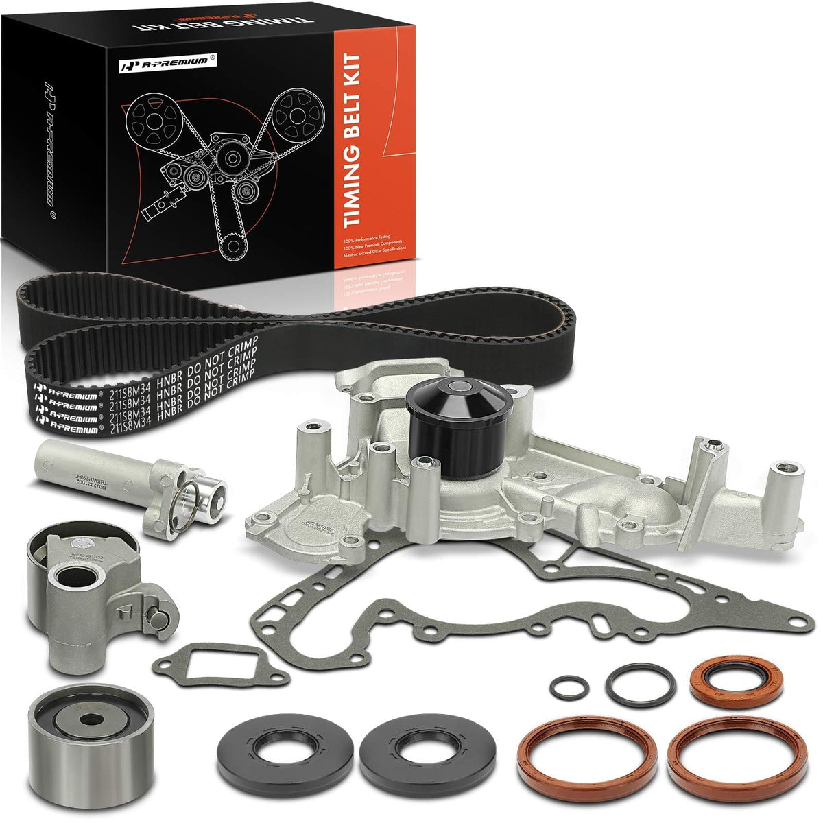 A-Premium Engine Timing Belt Kit with Water Pump - Compatible with Toyota & Lexus Vehicles - V8 4.0L 4.3L 4.7L (DOHC) - Tundra, 