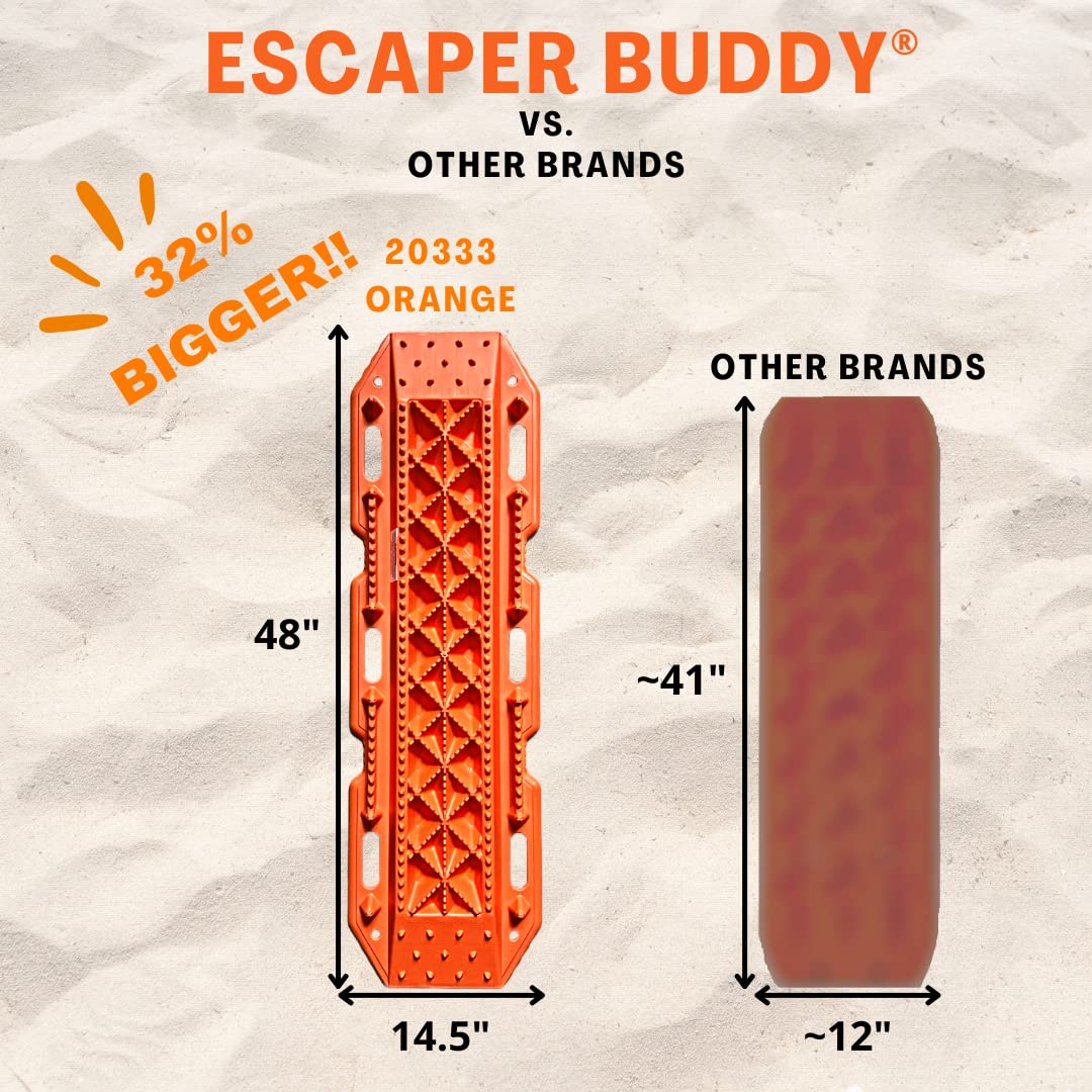 Maxsa 20333-CB Heavy-Duty Escaper Buddy Traction Mats for Off-Road Mud, Sand, & Snow Vehicle Extraction, Bendable, Unbreakable,