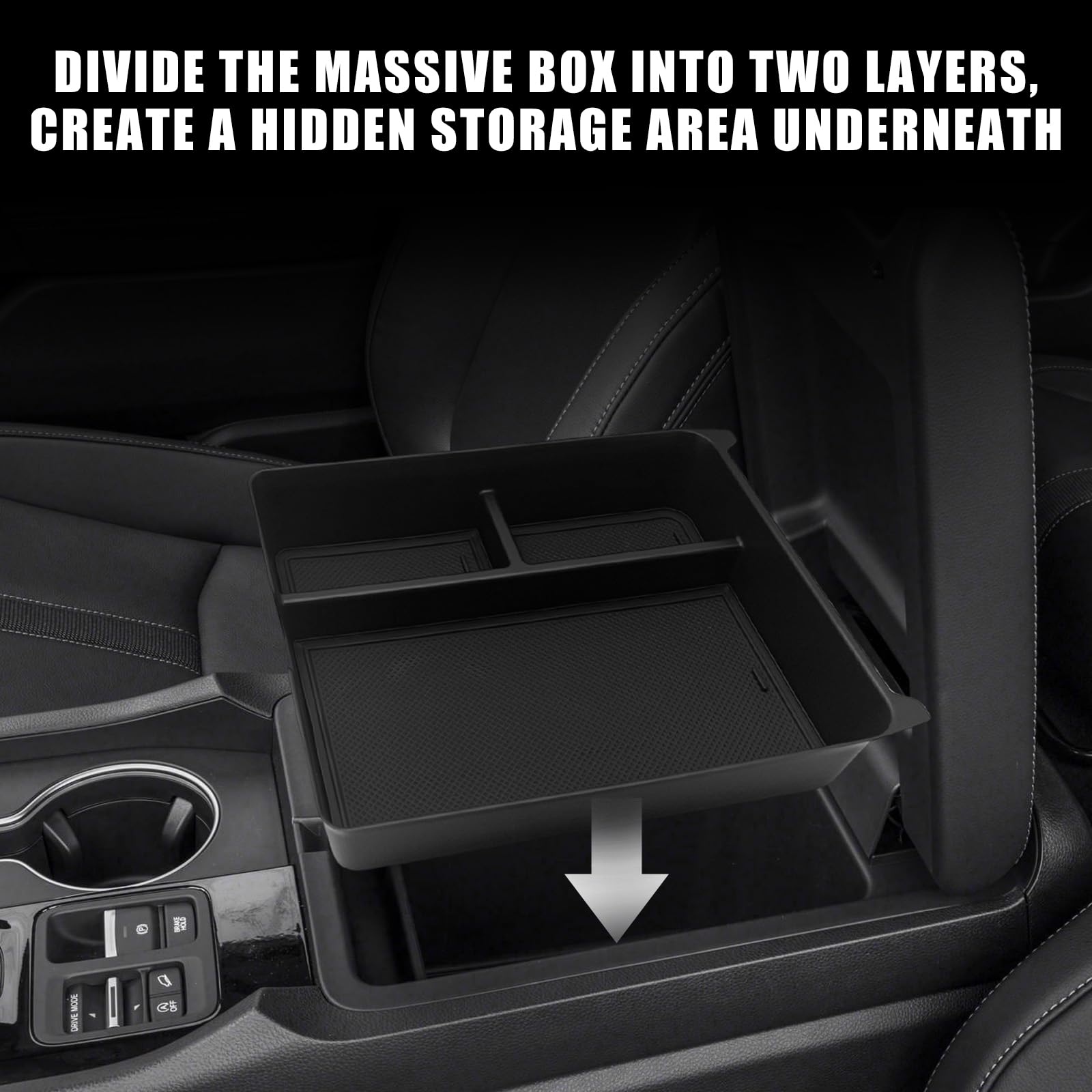 Muslogy For Pilot 2023 Center Console Organizer & Dash Storage Tray & Magnet Armrest Hidden Storage Compartment 3Pcs Set Compati