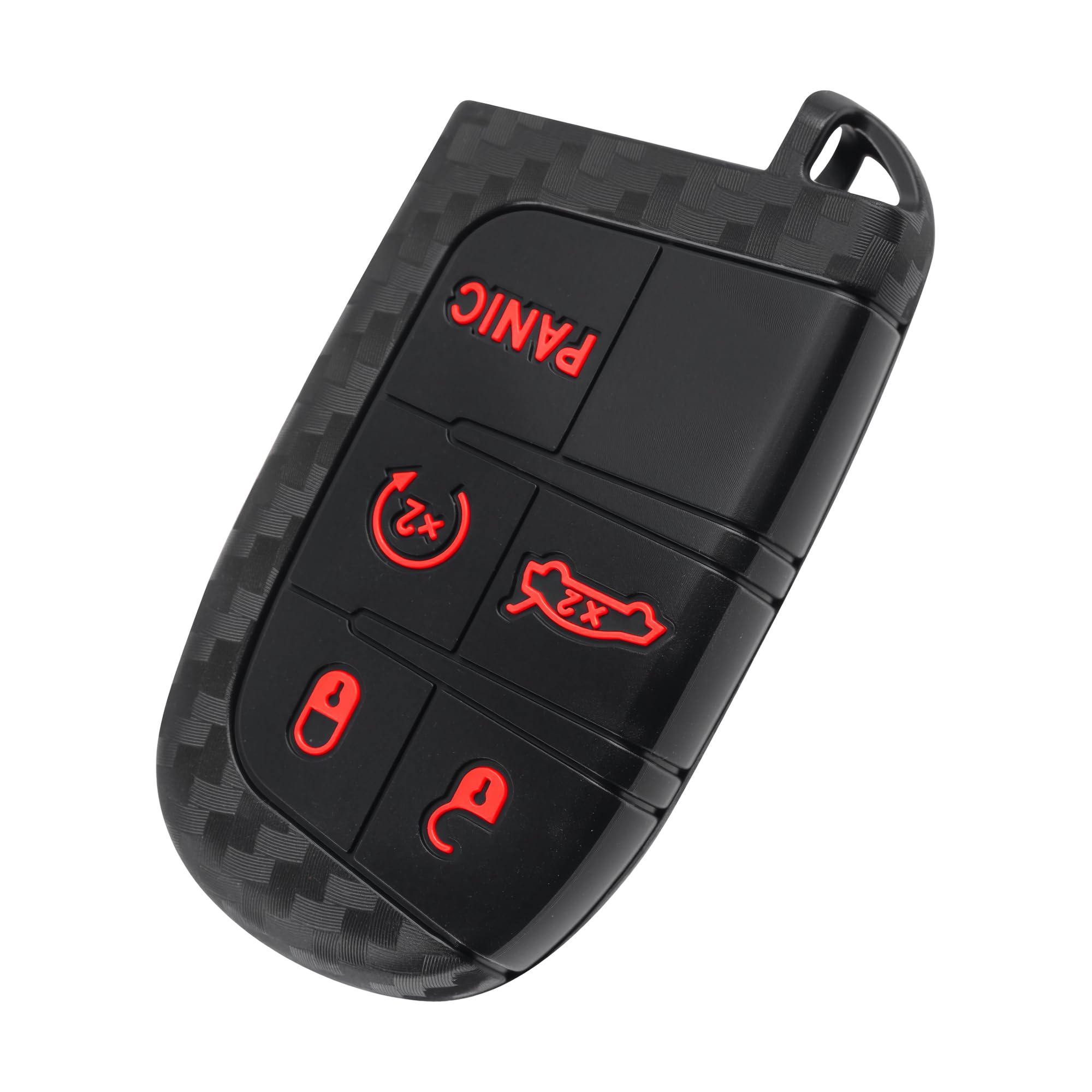 5 Buttons Key Fob Cover,Key Fob Replacement for Protecting Remote Keys,Keys Fob Case Compatible with Jeep Dodge Chrysler (Carbon