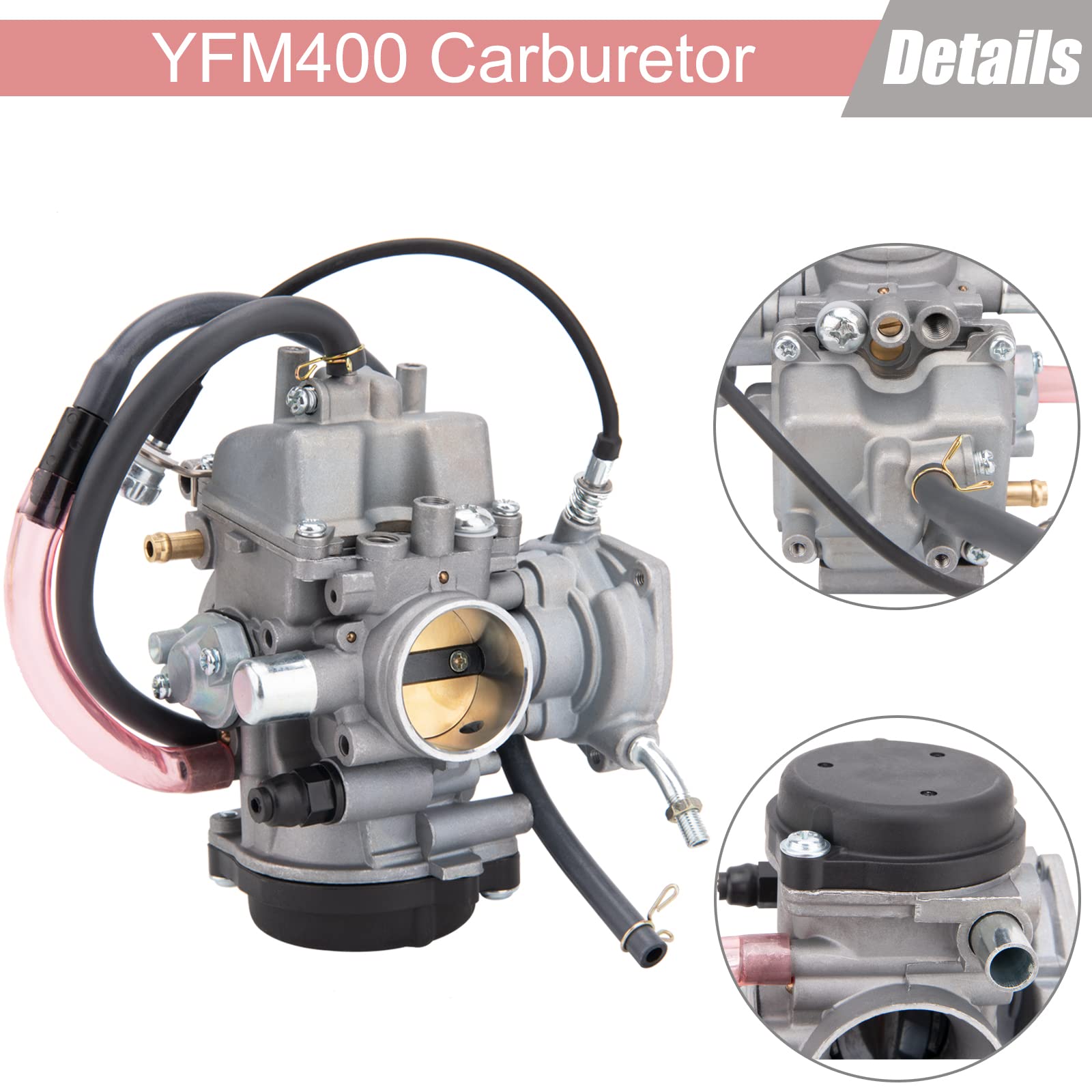 Yfm400 Carburetor Compatible With Atv Yamaha 2000-2006 Kodiak 400 Yfm400 & Big Bear 400, 2004-2006 Bruin 350, 2006-2009 Wolverin