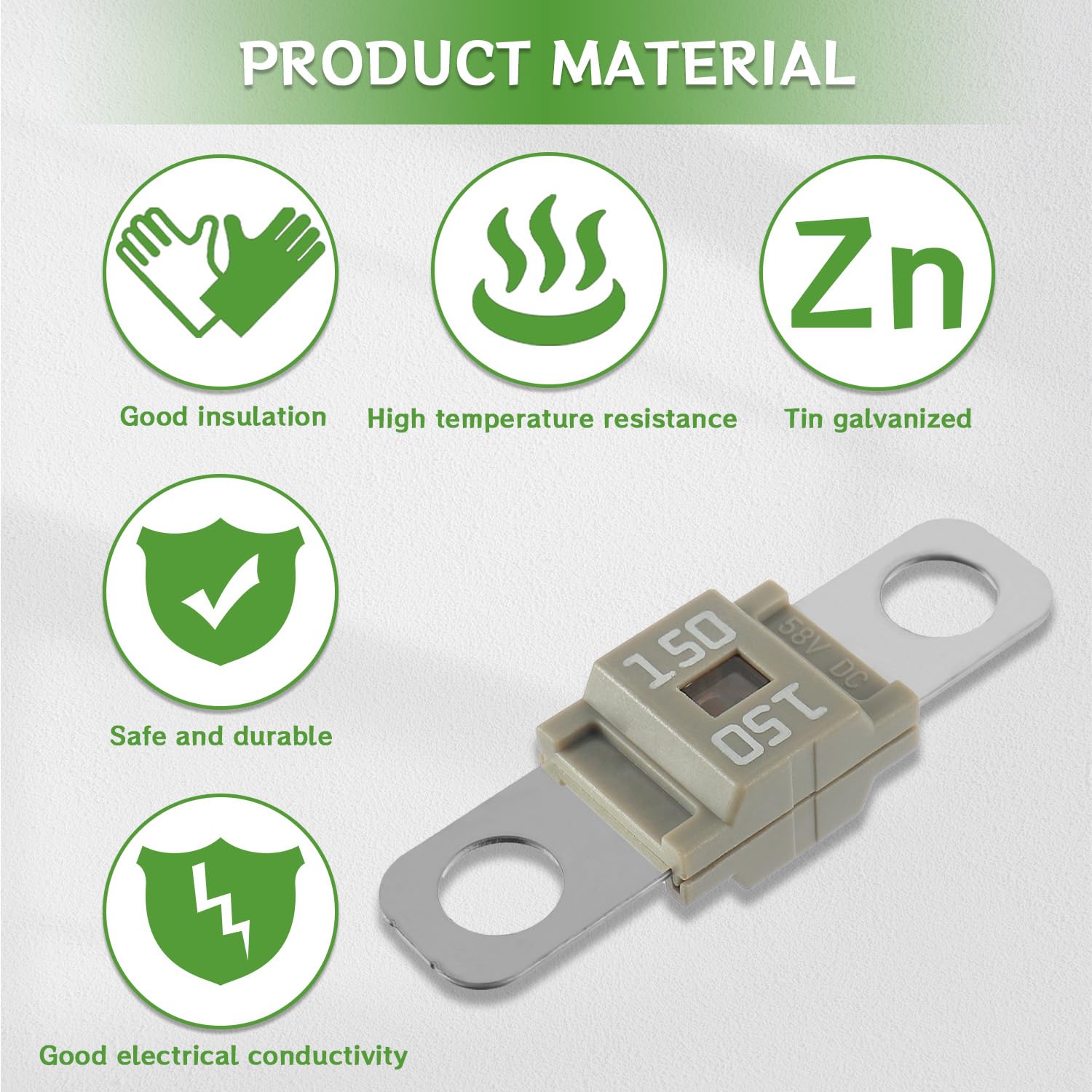 BOJACK AMI/Midi Fuse 150A High Current Fuse Bolt-on Fuse 150 Amp for Cars, Trucks, Construction Vehicles, Buses, Caravans (Pack