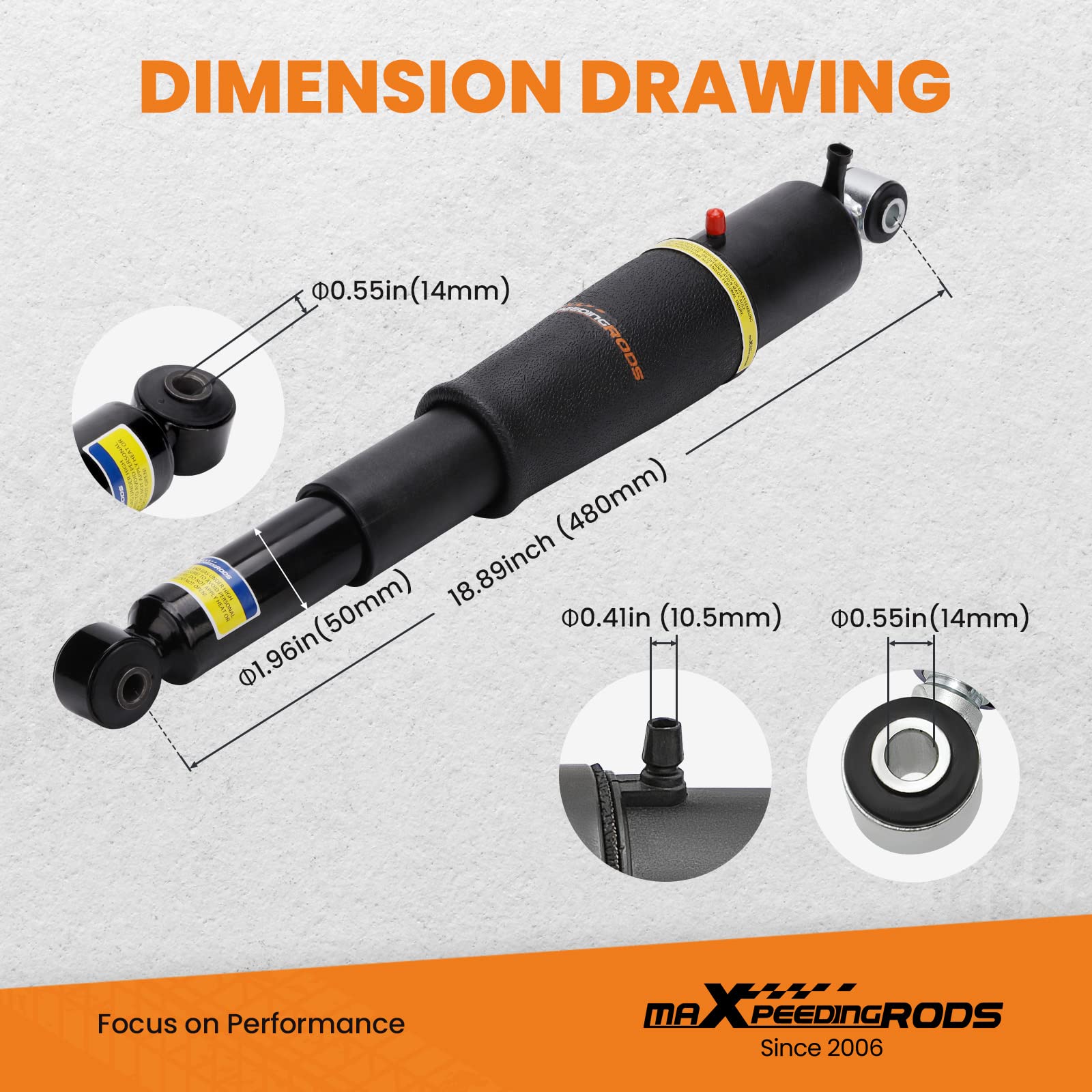 maXpeedingrods 2PCS Rear Air Shocks Suspension Struts for Cadillac Escalade for Chevy Tahoe Suburban 1500 for GMC Yukon 2001-201