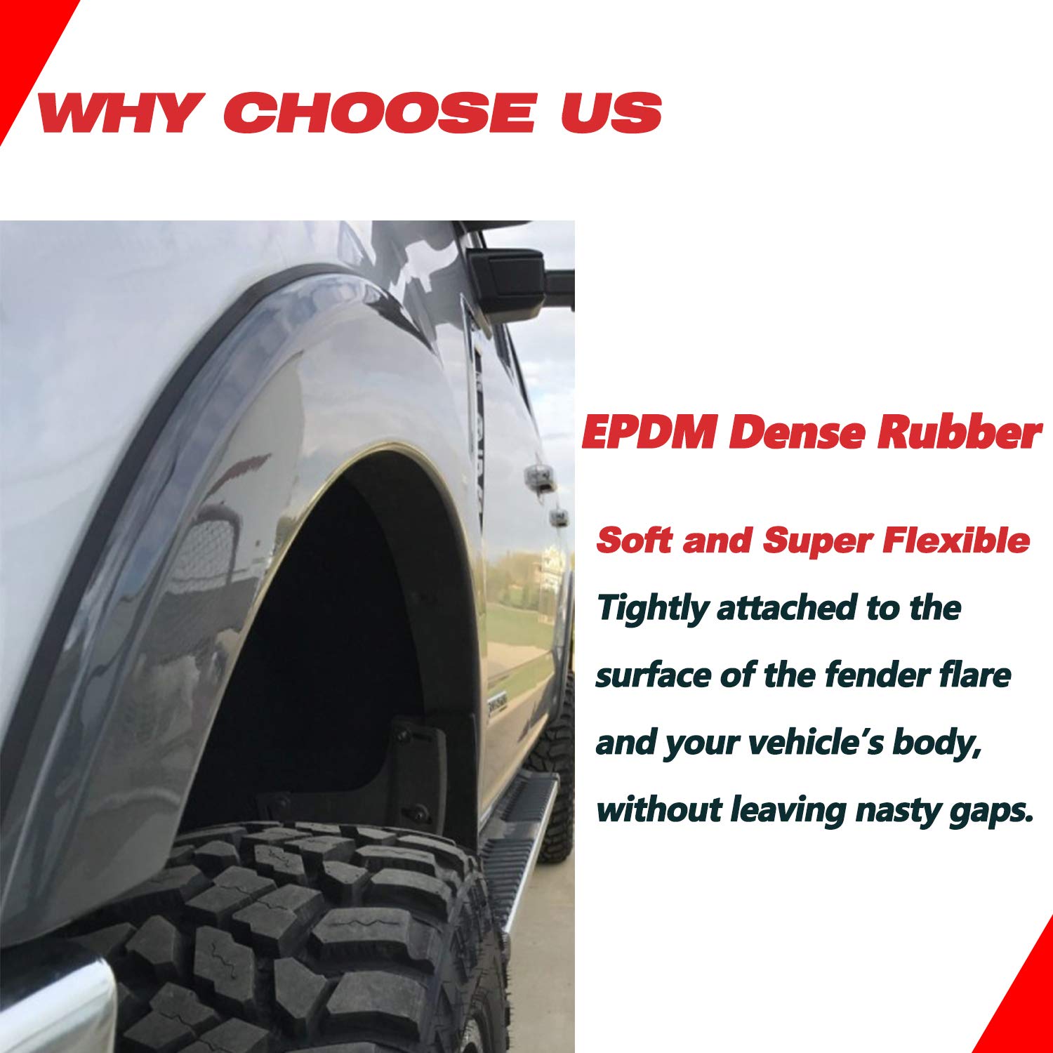Fender Flare Rubber Seal, Fender Flare Edge Trim, Fender Flare Gasket, Fender Flares Trim for Car and Truck Wheel Wells, Bonds w