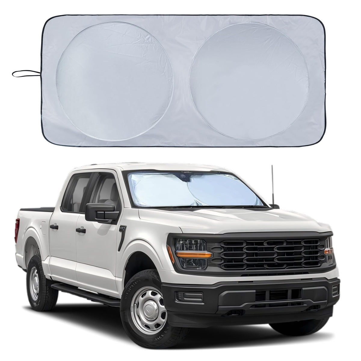 Ic Iclover Car Windshield Sun Shade, 210T Ployester Foldable Front Window Sun Visor Protector Sun Protection Shield, Blocks Heat