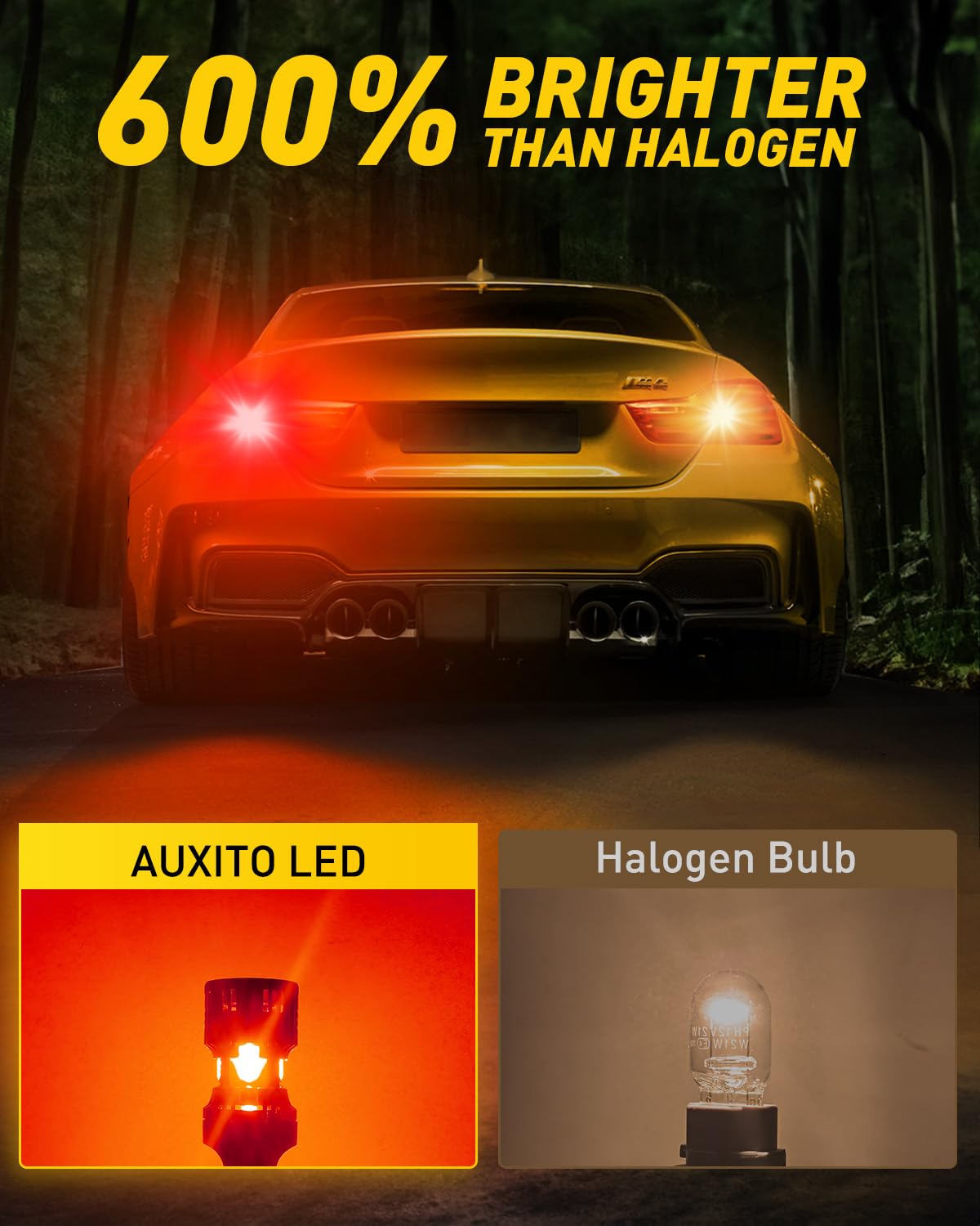 Auxito Canbus 3156 3157 Led Bulbs Red With Built-In Resistor 3056 3057 3457R 4057 4156 4157 Anti Hyper Flash Error Free Brake Li