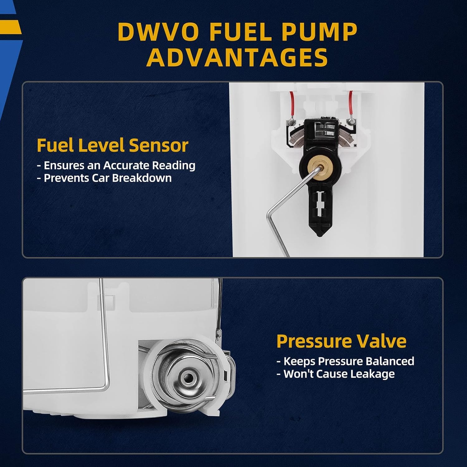 Dwvo Fuel Pump With Pressure & Level Sensor Compatible With 04-06 Altima 2.5L/3.5L (Except California Emission), 04-09 Quest 3.5
