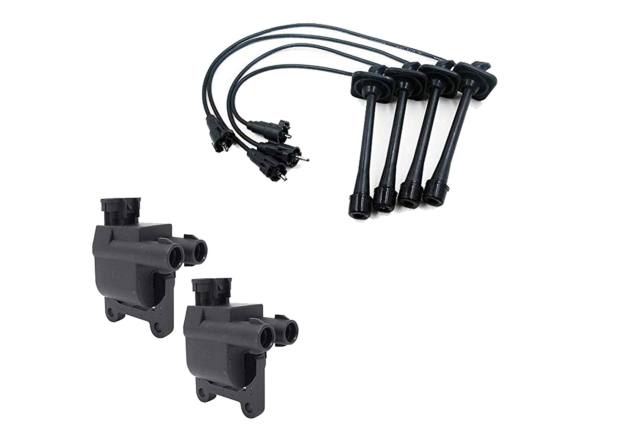 ENA Set of 2 Ignition Coil and Wire Set Compatible with Toyota 1997 1998 1999 2000 2001 Camry Solara 2.2L RAV4 2.0L Replacement 
