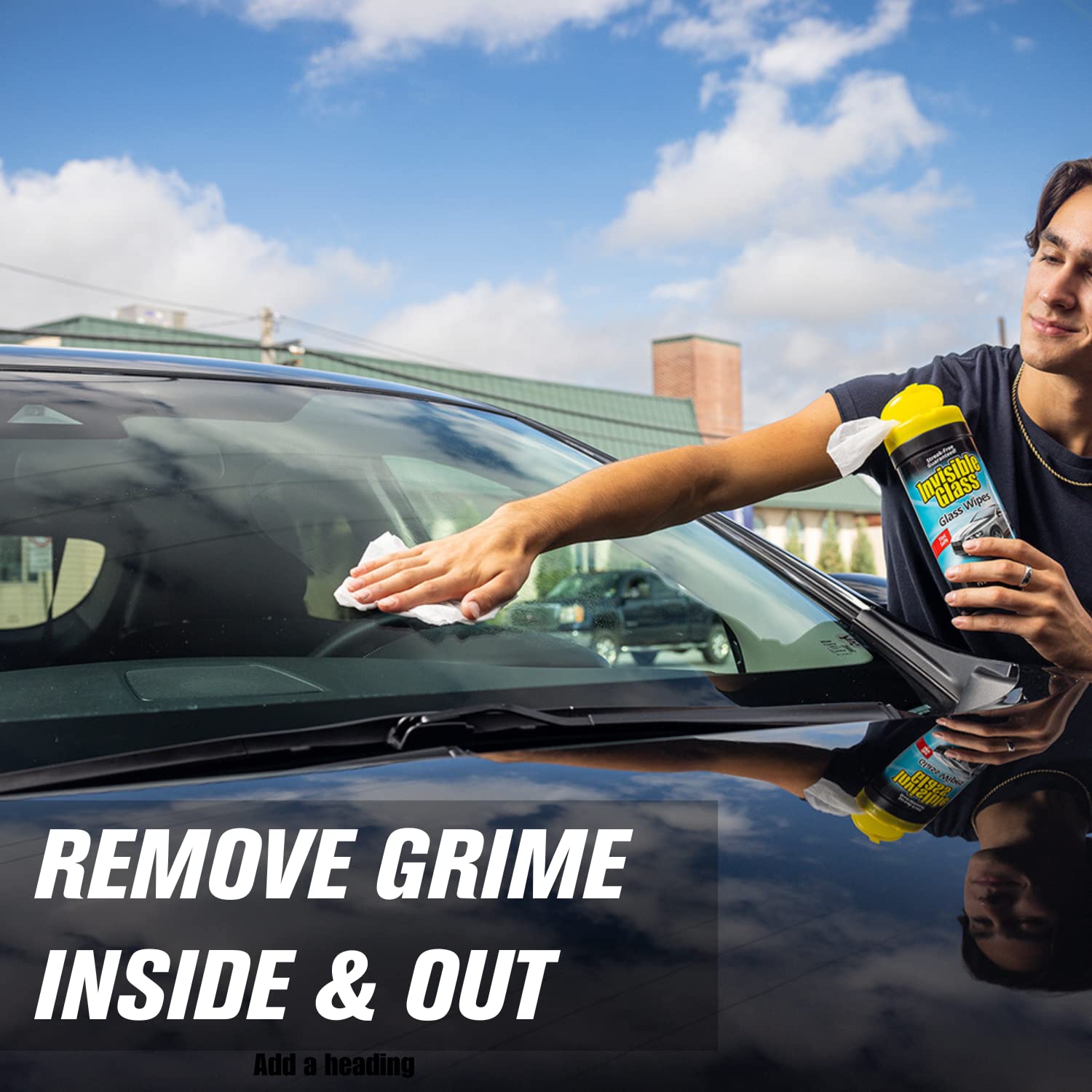 Invisible Glass 90166-2Pk Large Glass Cleaning Wipes For Streak-Free Windows, Mirrors, And Glass, Lint-Free, Ammonia-Free, Tint-