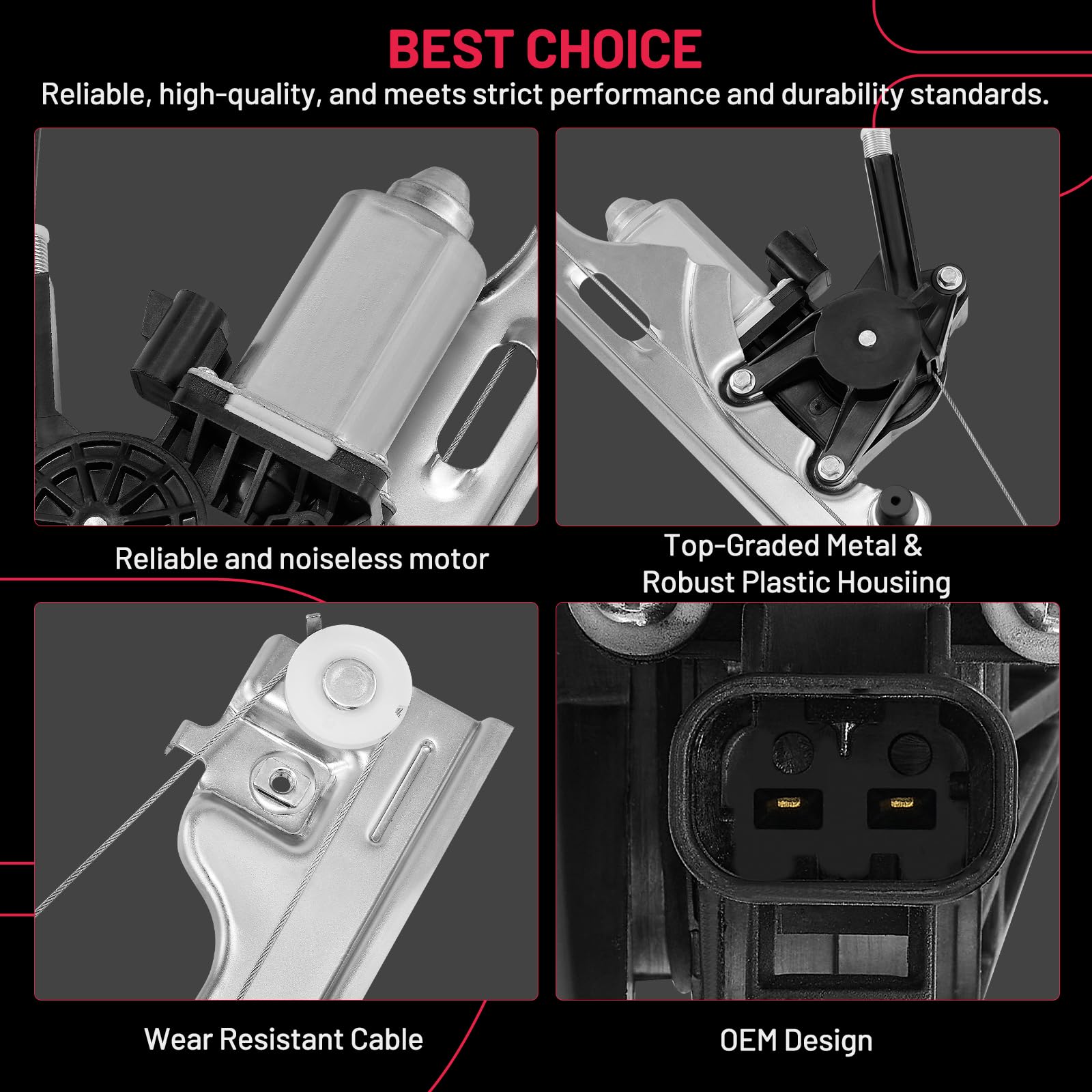 BDFHYK 751-739 Power Window Regulator with Motor Front Left Compatible with Chevy Cruze 2012-2015, Compatible with Chevy Cruze L