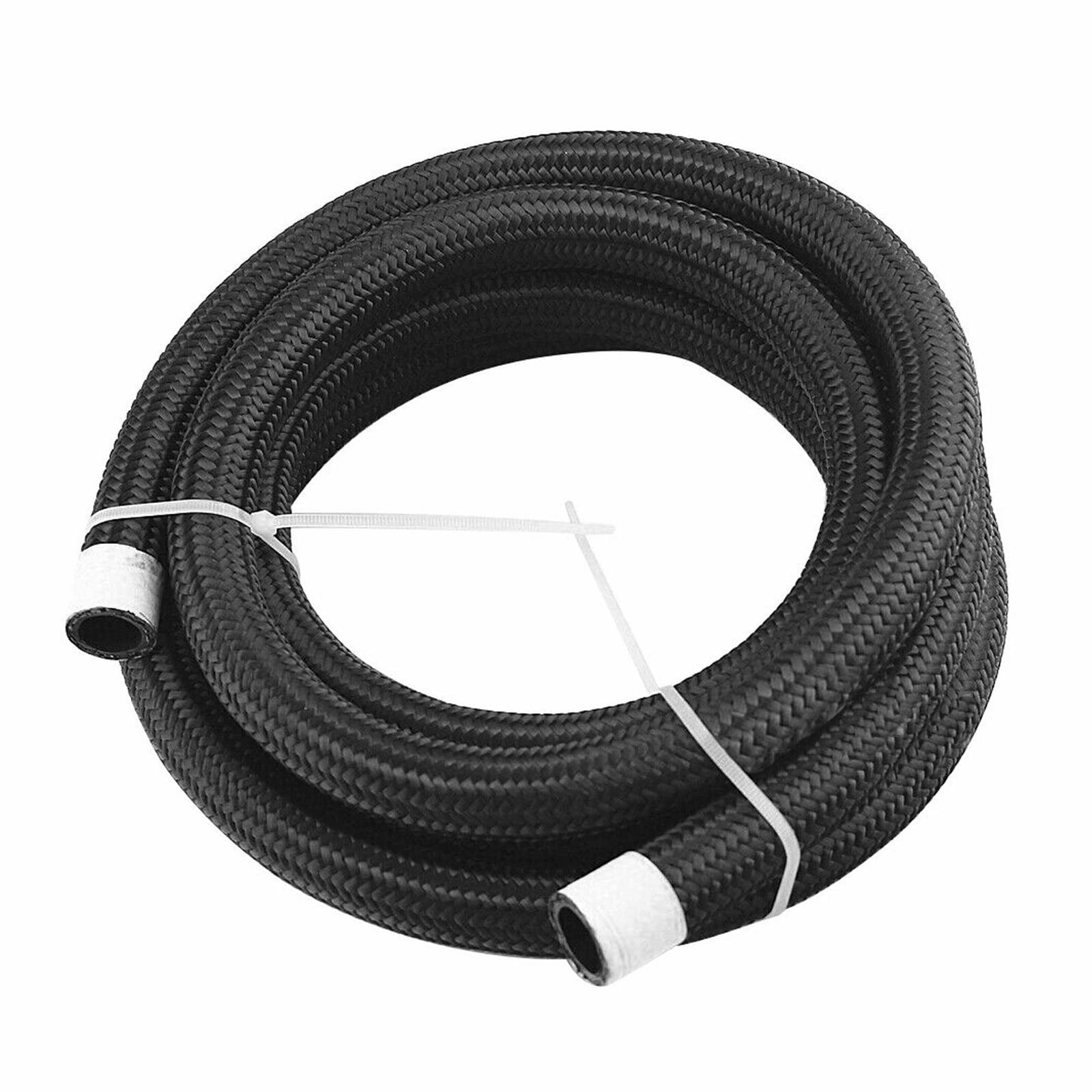 10An 5Feet Stainless Steel Nylon Braided Fuel Line Hose Oil Gas Hose Oil Line Hose Black