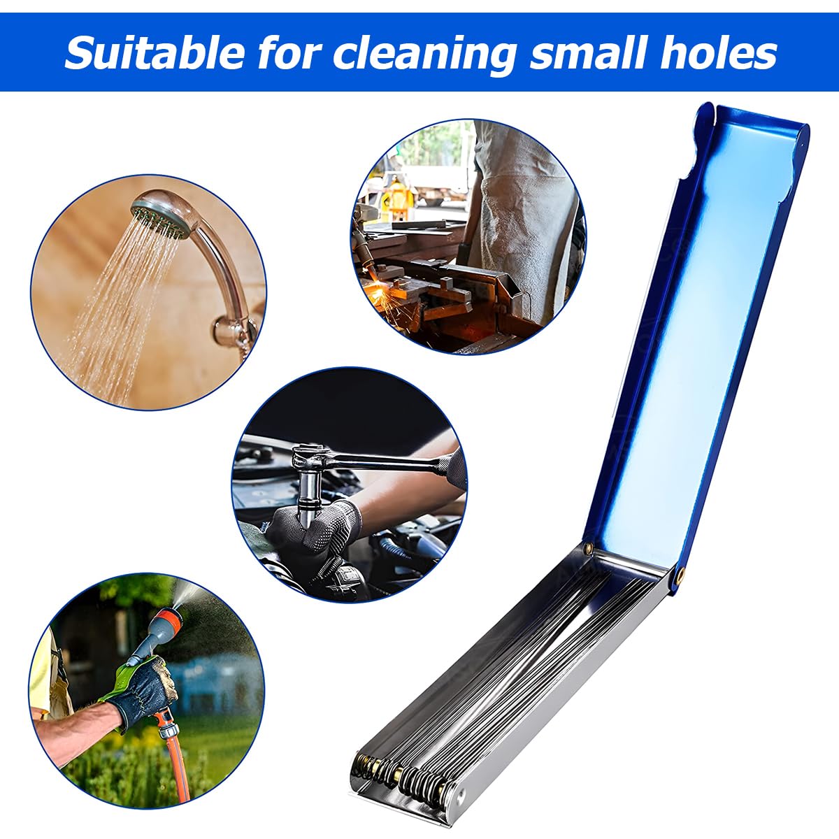 BELOMI Carburetor Cleaning Tool Kit, Carburetor Carbon Dirt Jet Remove Cleaner, Torch Tip Cleaner Repair Tools Set, 12 Cleaning