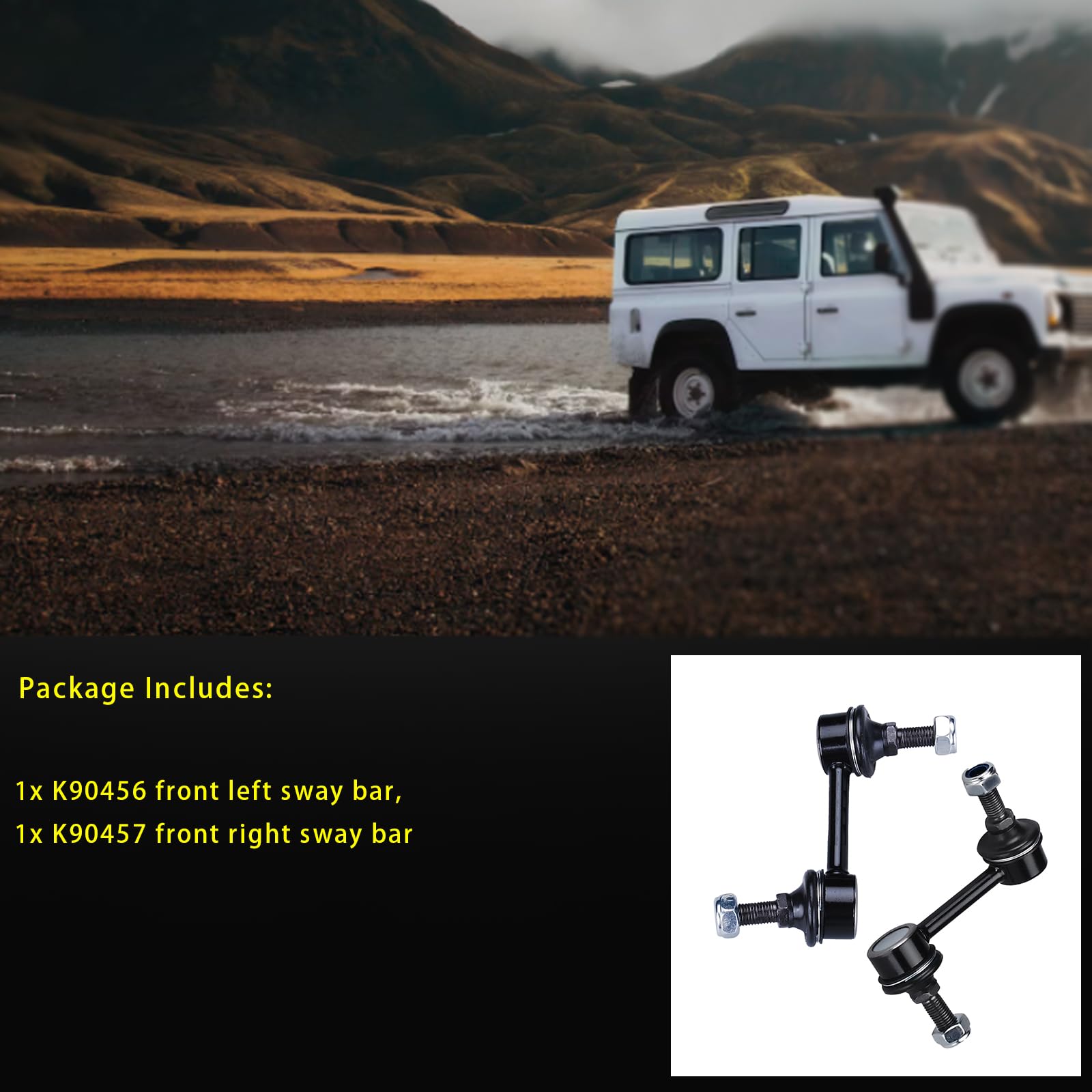 Hhcm 2Pc Front Sway Bar Link Kit For Honda Accord 2003-2012, Accord Crosstour 2010-2011, Crosstour 2012-2015, K90456 K90457 Susp