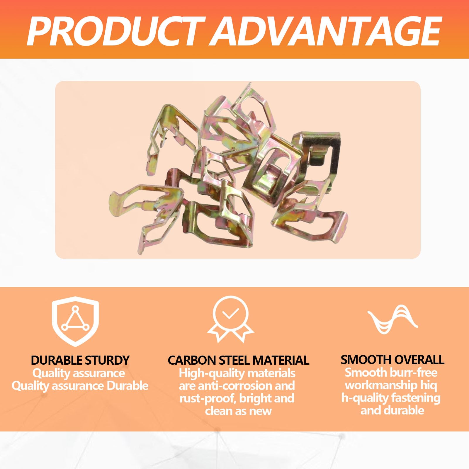 100Pcs 10 Sizes Auto Car U-Clip Metal Trim Panel Spring Clip Trim Moulding Clip Kit 4A0-867-276A Compatible With Vw Audi