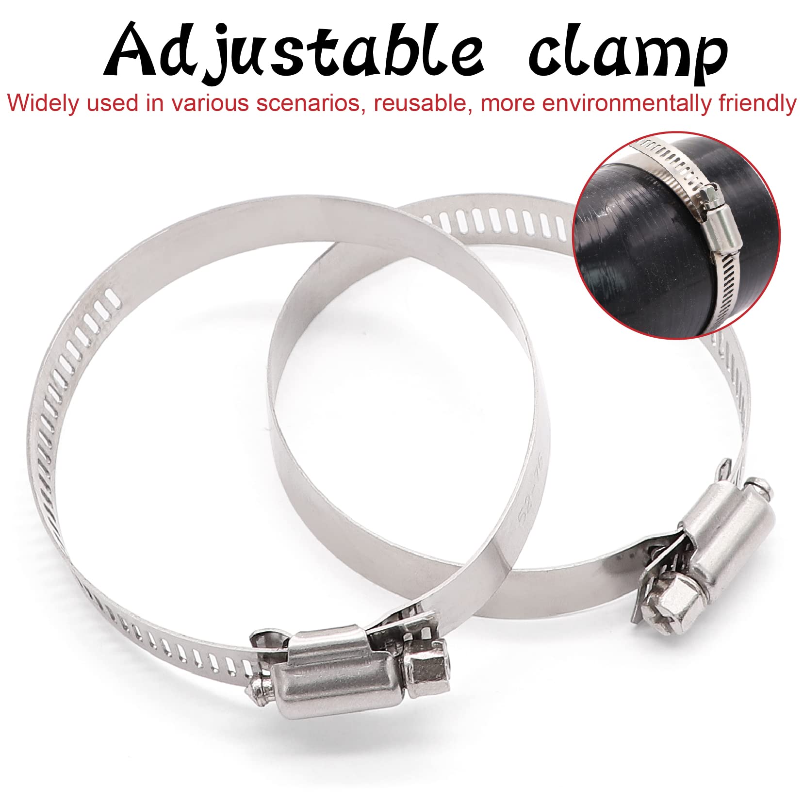 TuoLauthon 45 Degree 2 to 2-1/2 inch(51-63mm) Silicone Reducer Coupler Hose,4-Ply Reinforced,Length 4inch(102mm) with 2PCS clamp