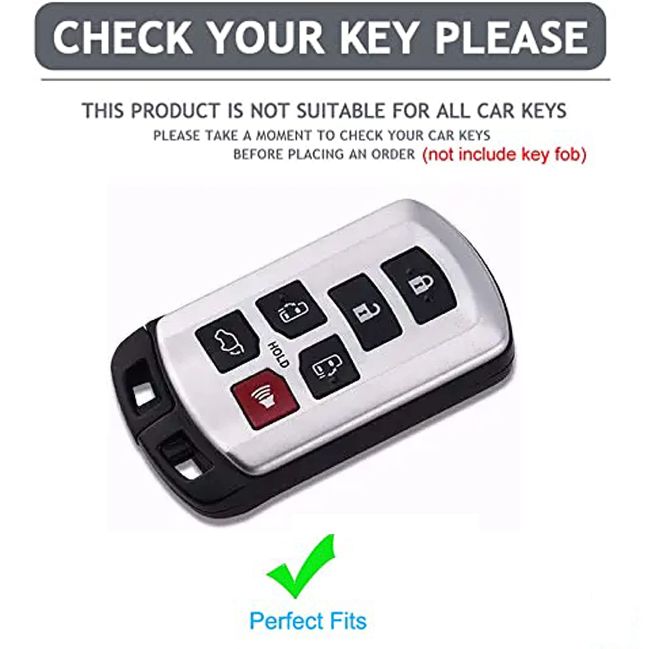 Aioeuoia Tpu For Toyota Key Fob Cover With Keychain Fit For Toyota Sienna 2011-2020 Remote Smart Key Fob Shell (For Toyota A)