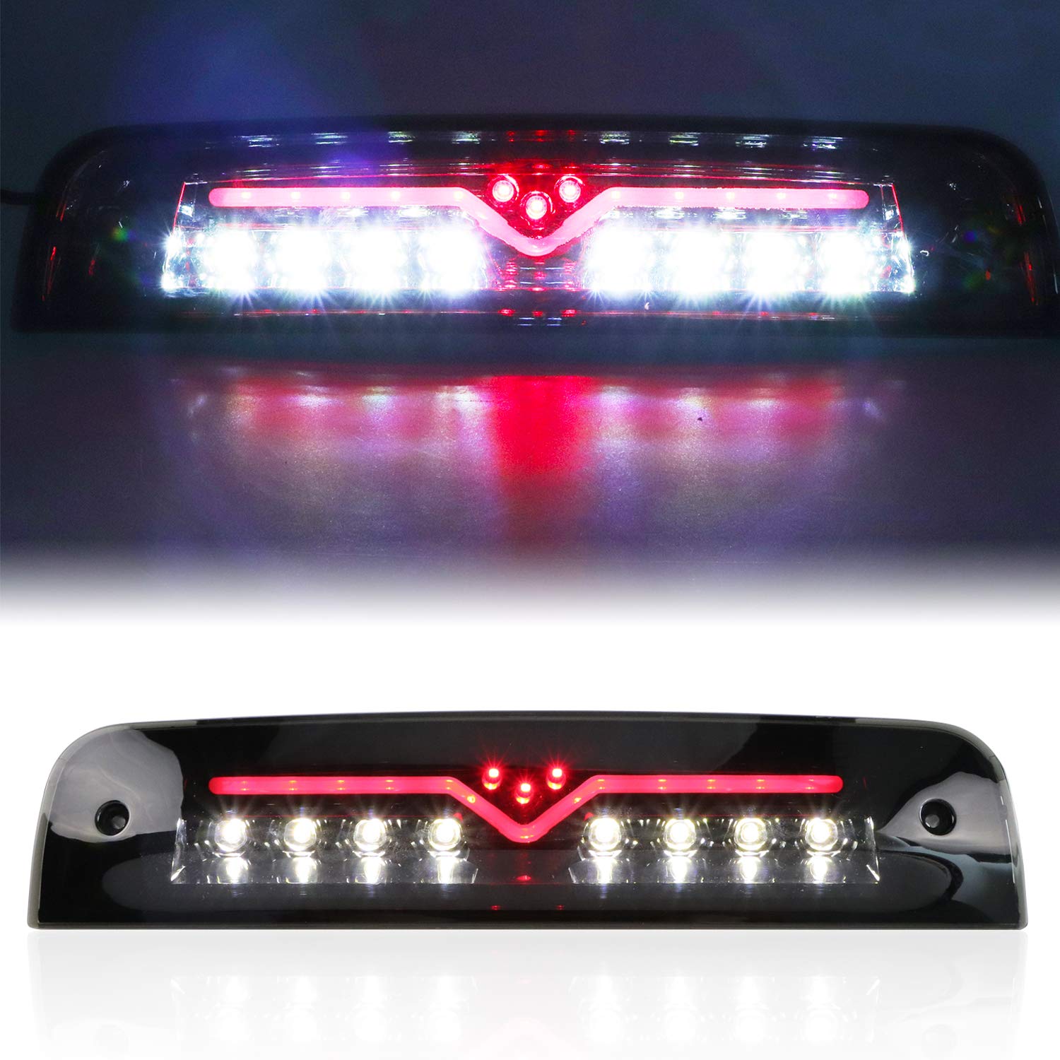 Youxmoto Fit For Dodge Ram 2009-2017 1500 2010-2017 2500 3500 Led 3Rd Brake Light Third Brake Light High Mount Stop Light Cargo Lamp Black Housing Smoke Lens 55372082Ad 55372082Ac