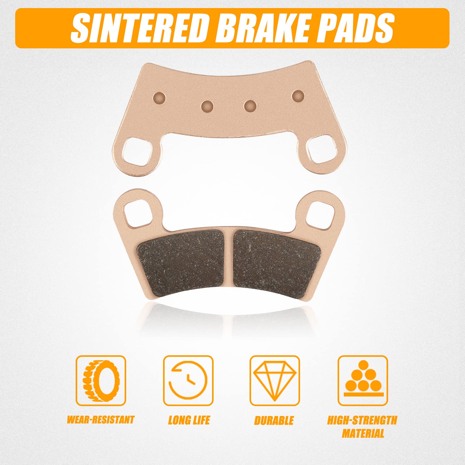 Ransoto 4 Set Brake Pad Compatible With 2015-2020 Polaris Rzr S 900 Eps Front & Rear Sintered Brake Pads Replaces 2203318 191108