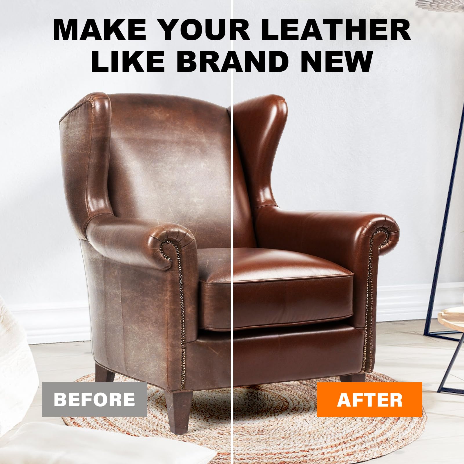 Startso World Leather Recoloring Balm,Beige Leather Repair Kit For Furniture,Couches & Car Seats, Leather Paint, Leather Color R