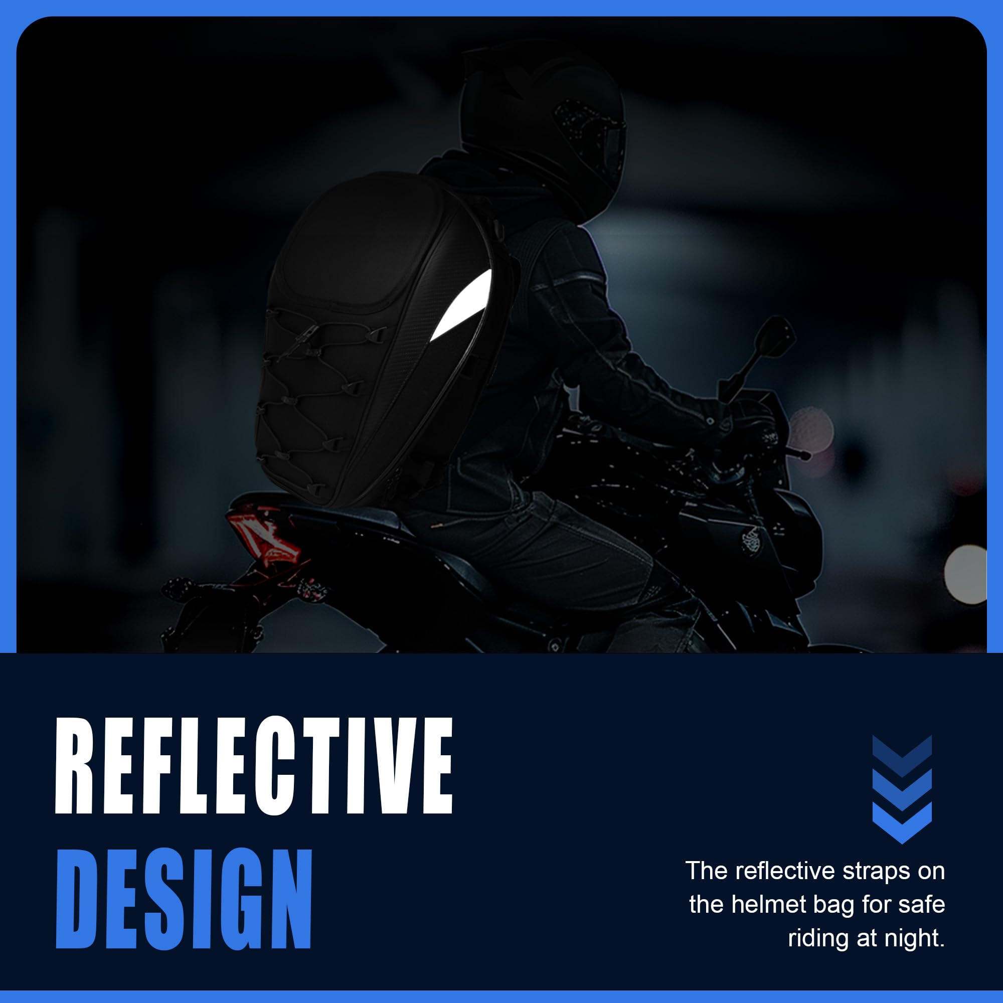 E-Riding Waterproof Motorcycle Tail Bag, 25L-38L Large Capacity Motorbike Helmet Bag, Motorcycle Backpack, Dual Use Luggages Bag