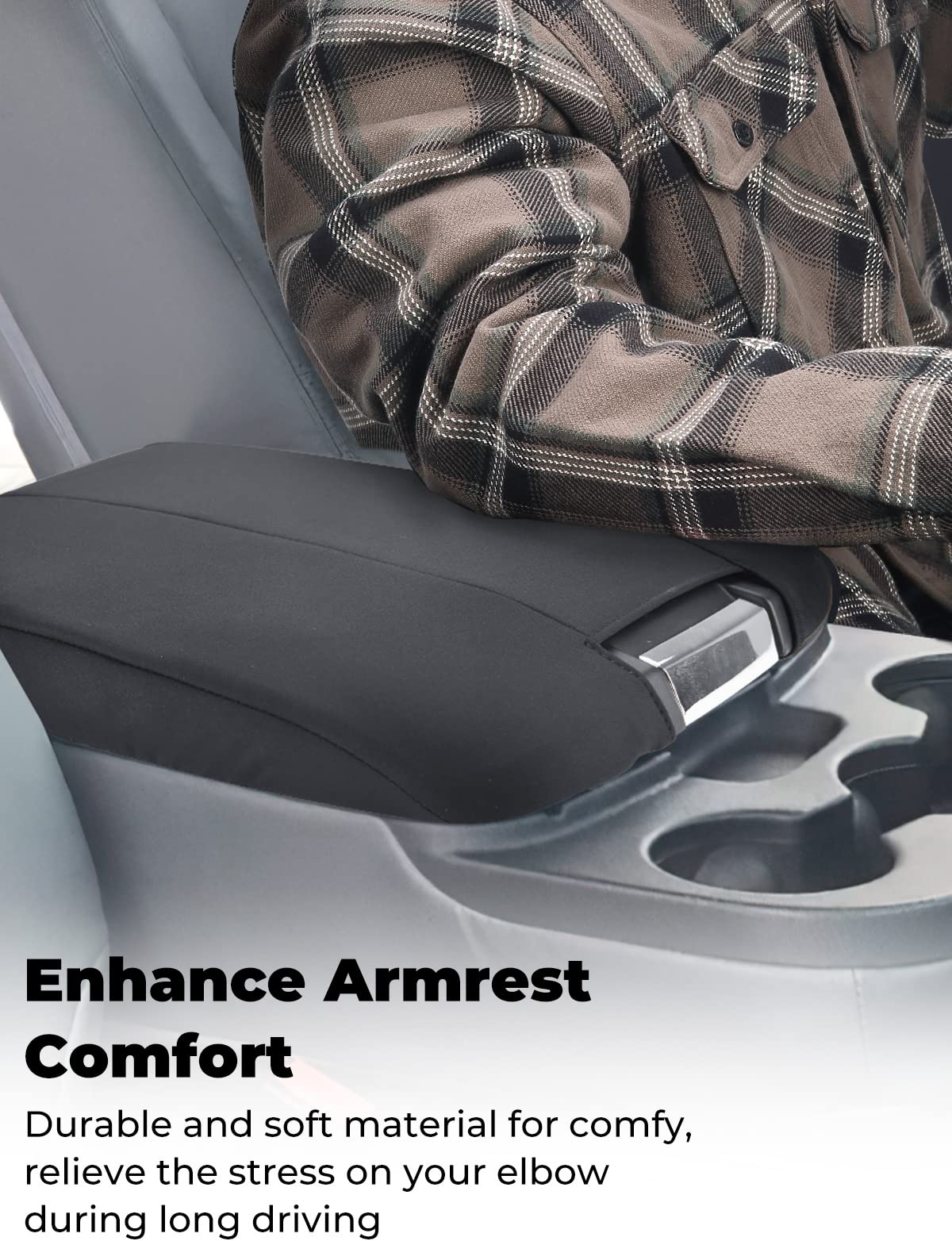 ISSYAUTO Center Console Cover for 2013-2018 Ram 1500, 2013-2023 Ram 2500/3500, Jump Seat Console, Neoprene, Cozy