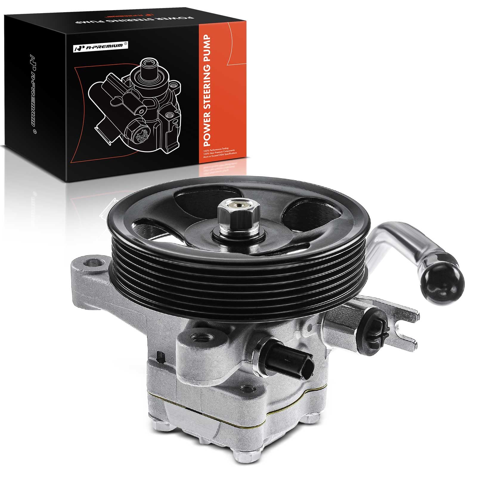 A-Premium Power Steering Pump, With Pulley, Compatible With Kia Sedona 2006-2010 & Hyundai Entourage 2007-2009, 3.8L, Replace # 571104D200, Spk009