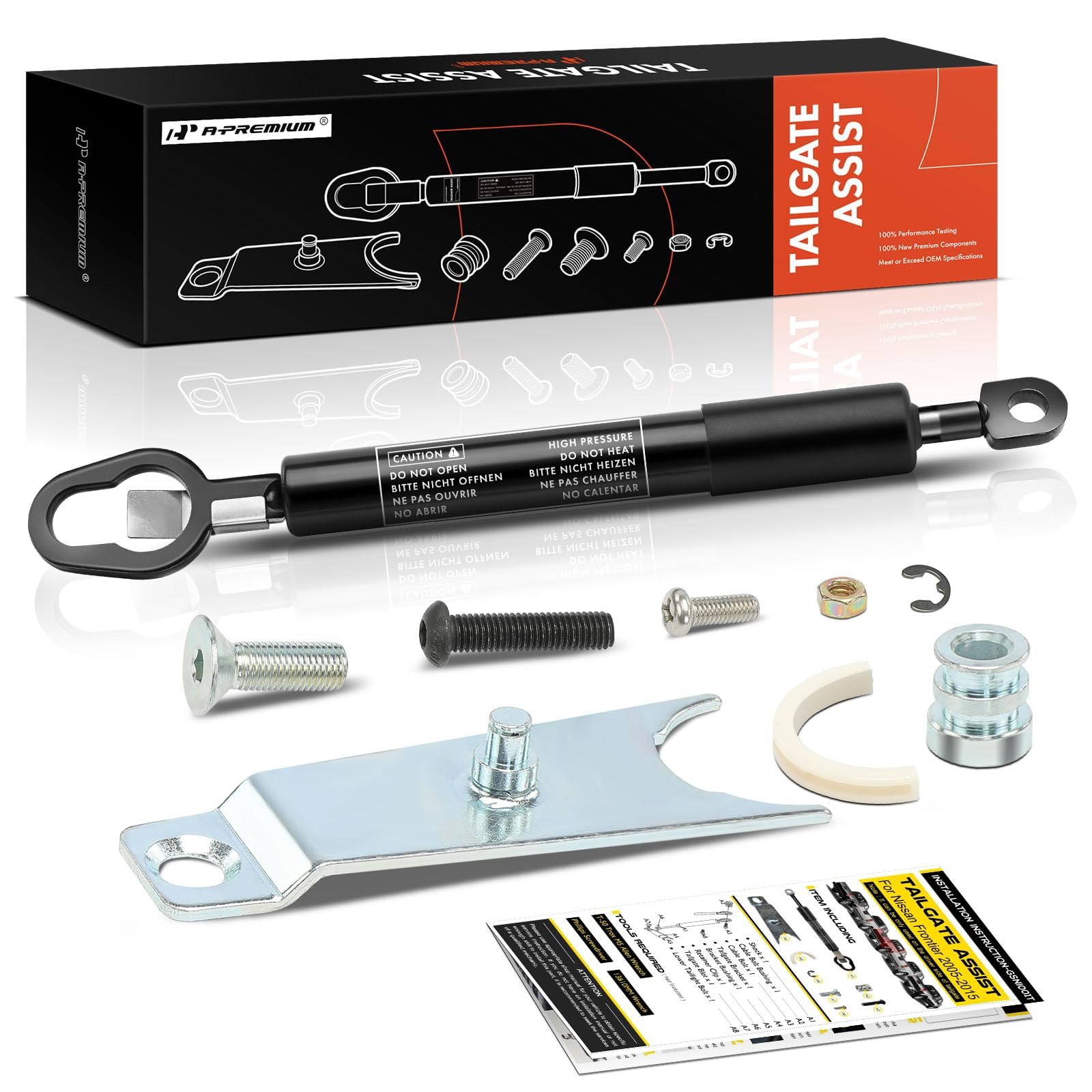 A-Premium Rear Left Tailgate Assist Lift Support Gas Spring Compatible With Nissan Frontier 2005-2021