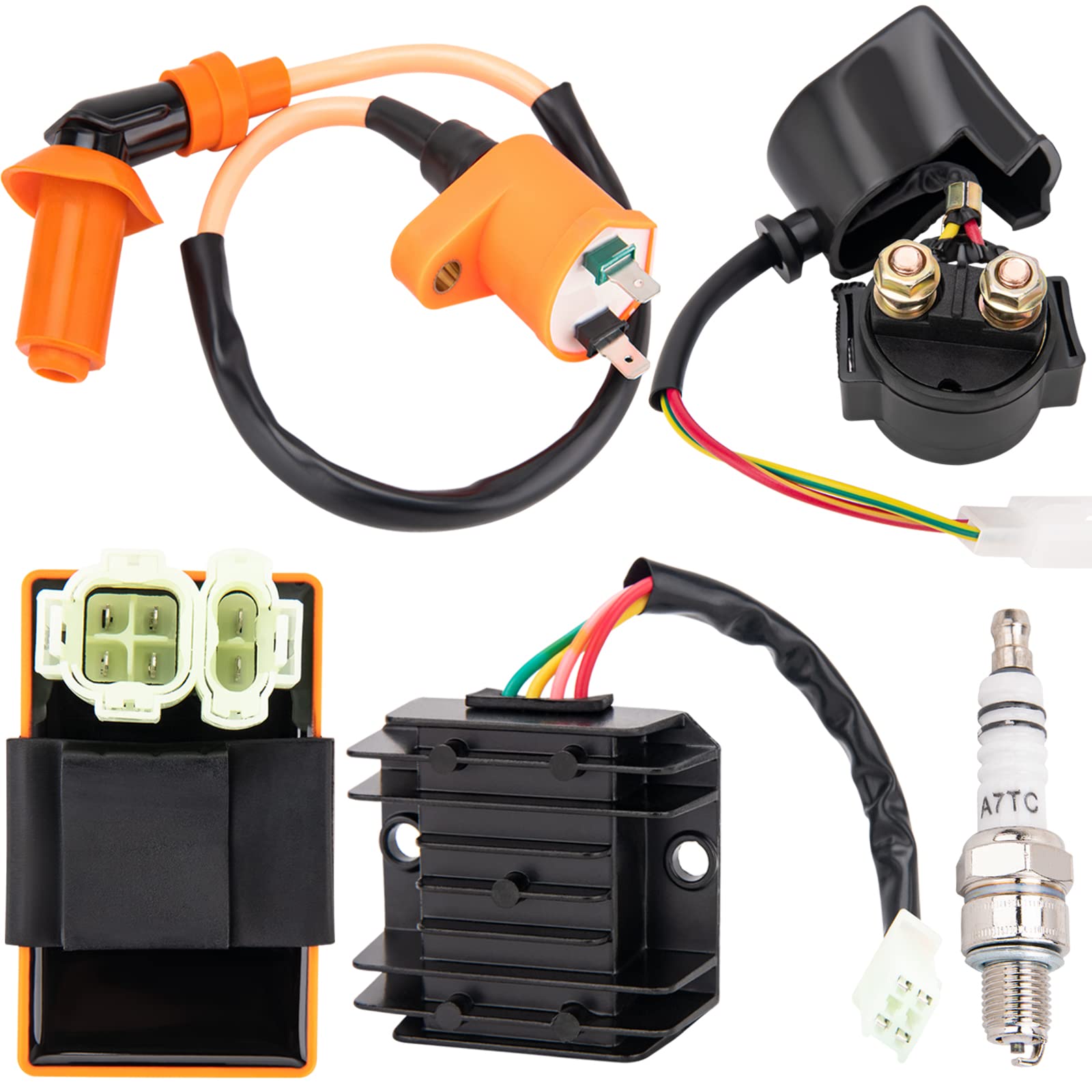 GY6 150cc Ignition Coil Kit for 150cc 125cc 50cc ATV Quad Go Kart Moped Scooter, High performance GY6 Ignition Coil, 6 Pin AC CD