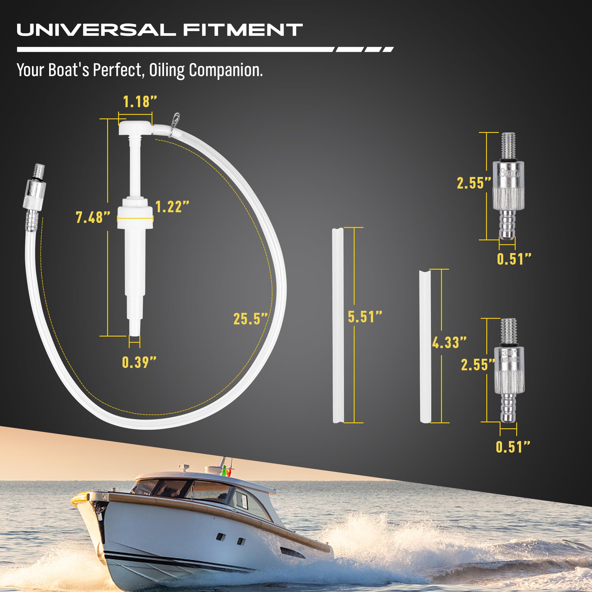 Lower Unit Gear Oil Pump: Transmission Fluid Transfer Extractor Kit Marine Boat Engine Motor Automotive Car Change Can Bottle Fi