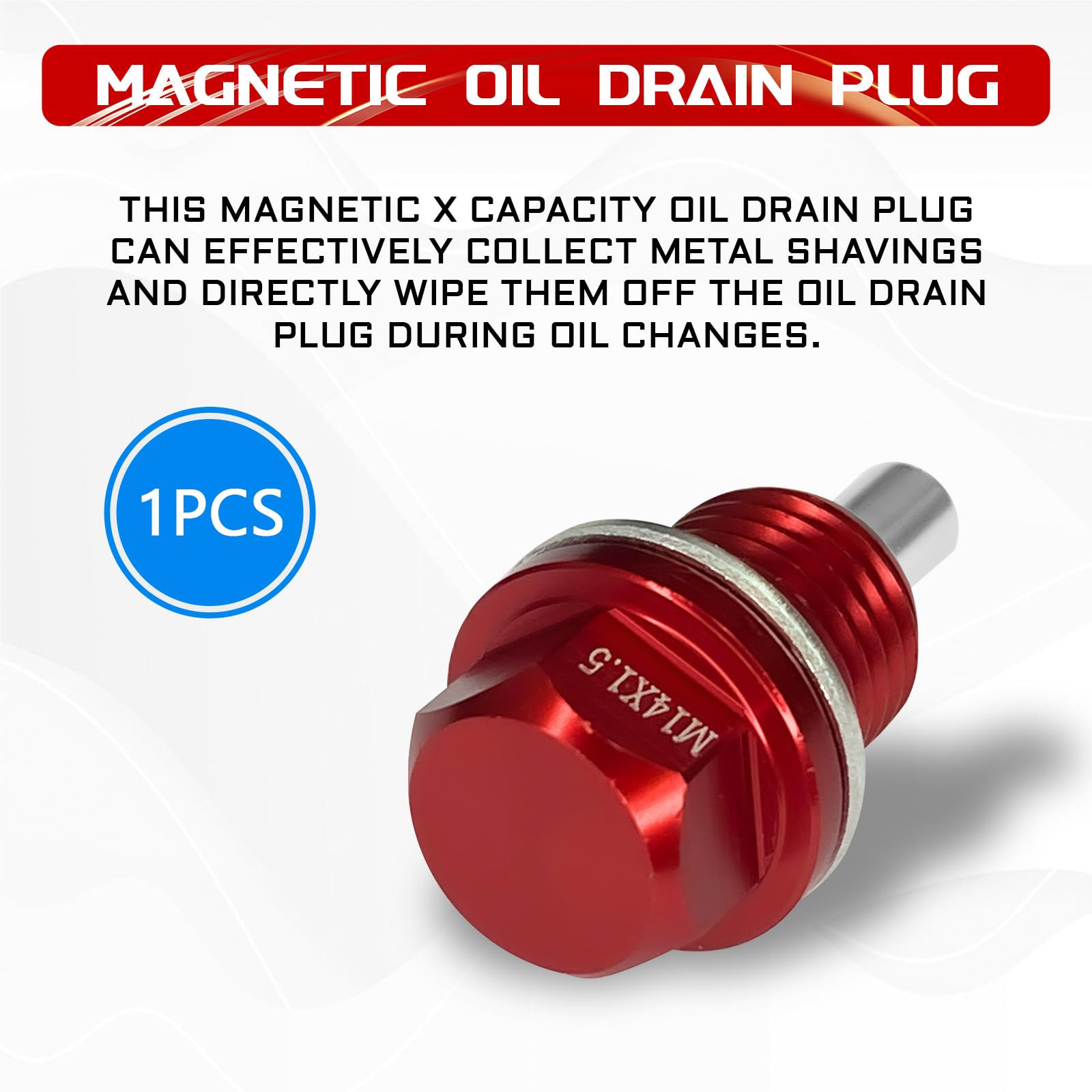 HHirificing M14  1.5 Car Magnetic Oil Drain Plug Removal Tool, Aluminum Alloy Oil Pan Sump Drain Nut Bolt Screw Repair Kit for M